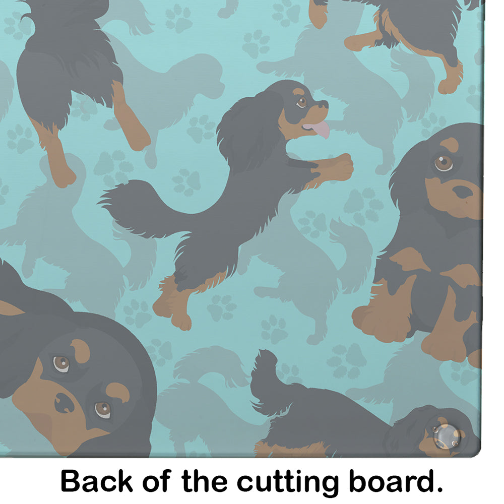 Black and Tan Cavalier King Charles Spaniel Glass Cutting Board Large - the-store.com