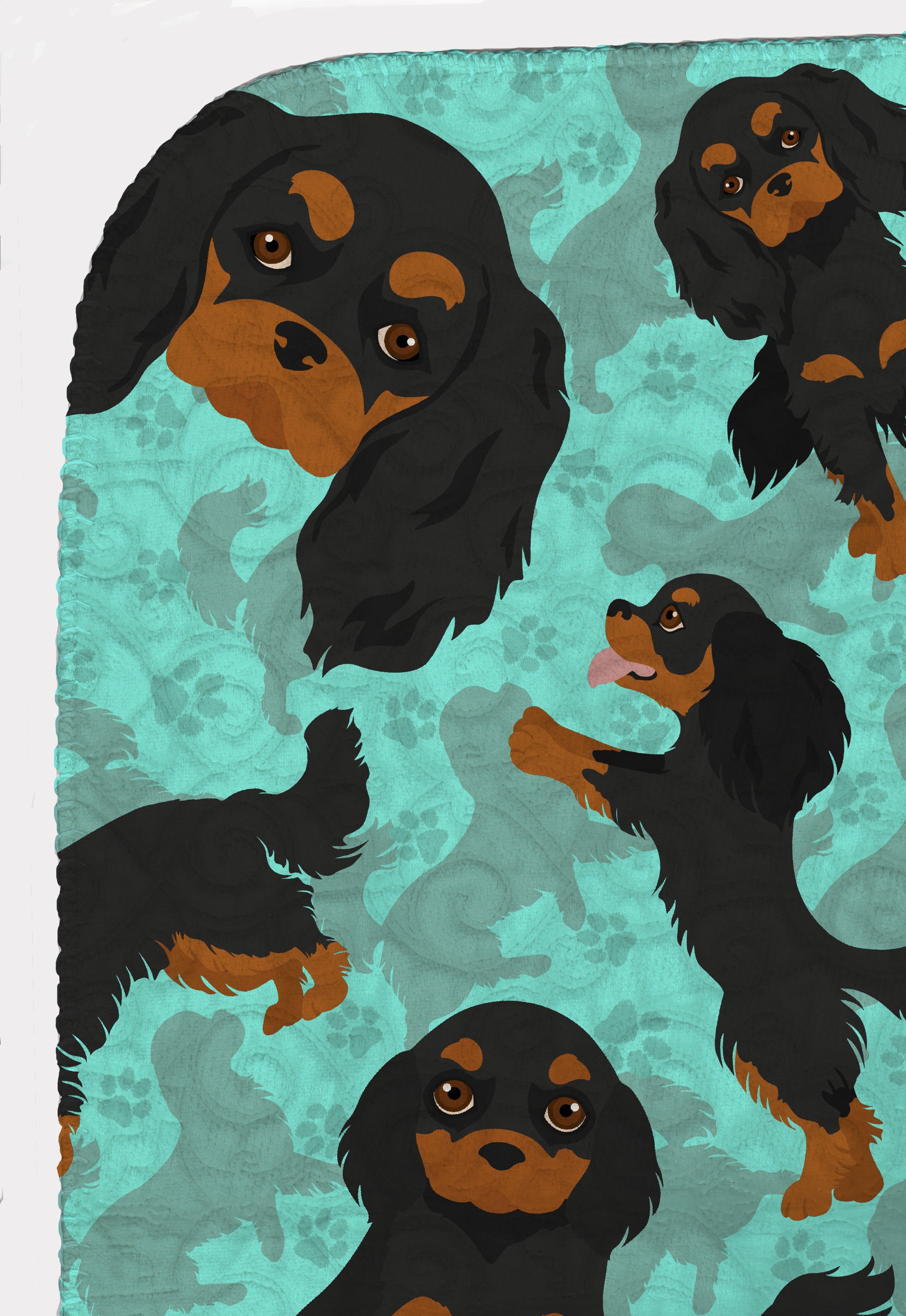 Black and Tan Cavalier King Charles Spaniel Quilted Blanket 50x60 - the-store.com