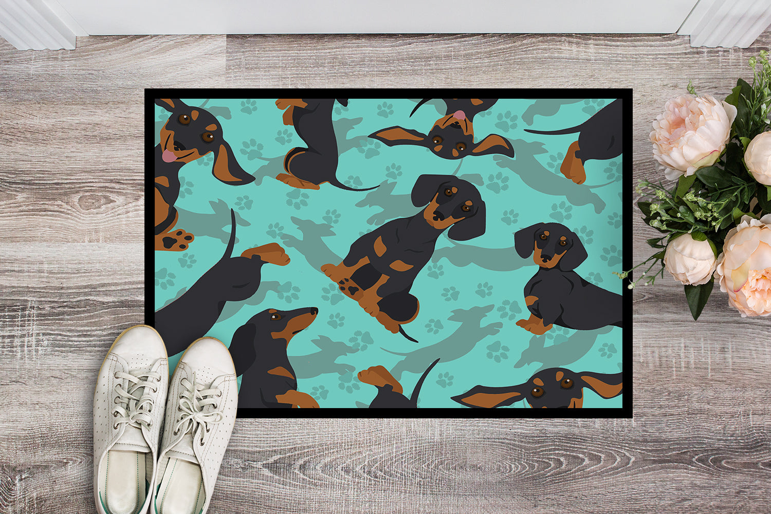 Black and Tan Dachshund Indoor or Outdoor Mat 24x36 - the-store.com