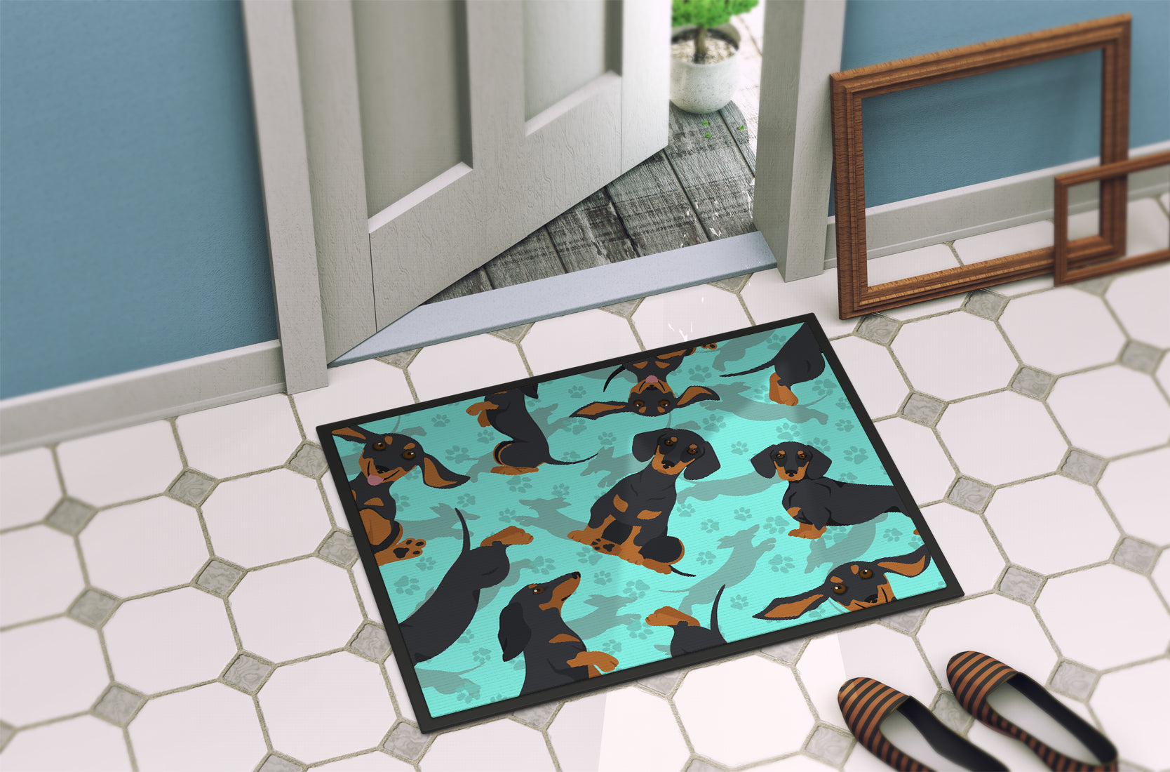 Black and Tan Dachshund Indoor or Outdoor Mat 24x36 - the-store.com