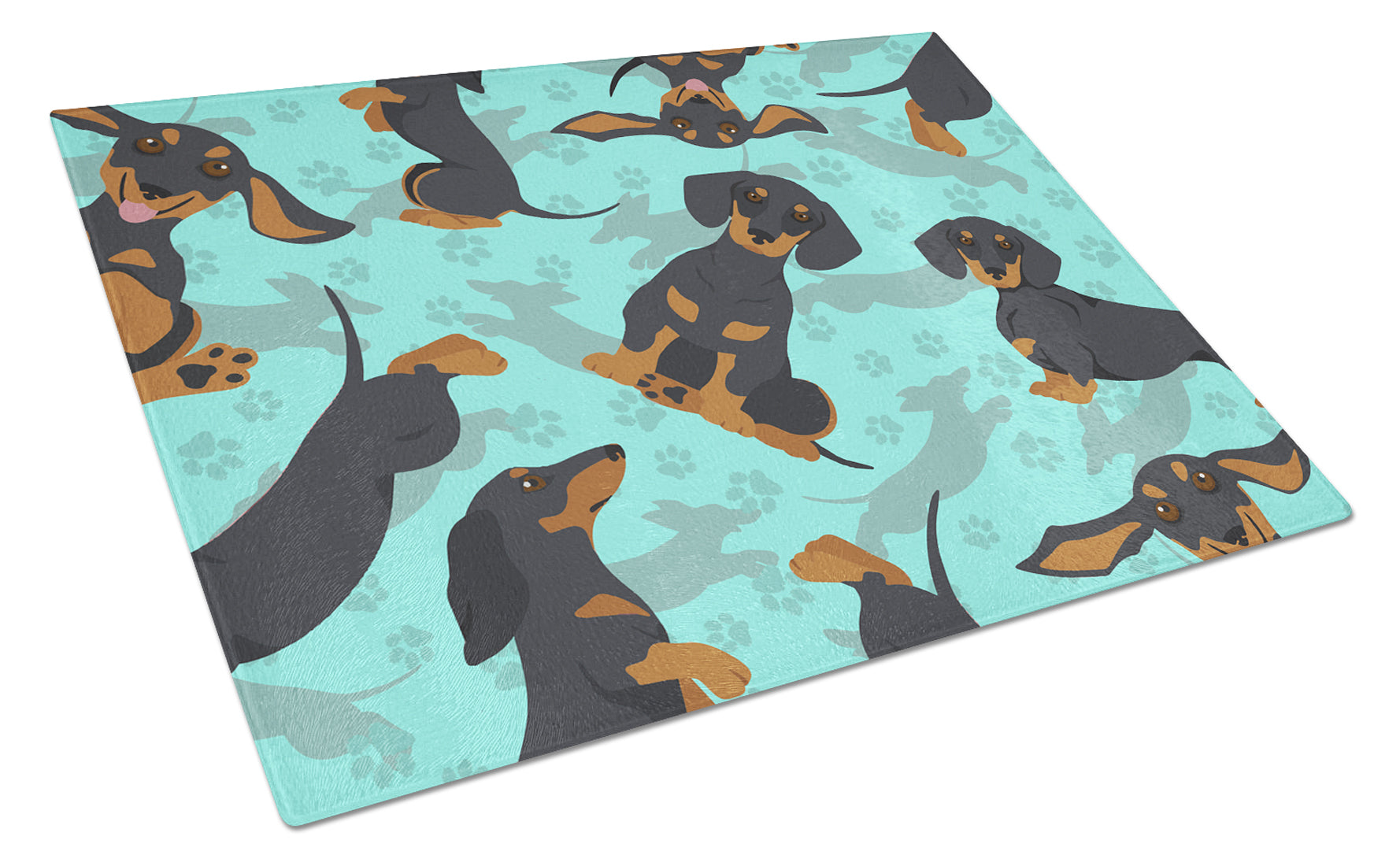 Buy this Black and Tan Dachshund Glass Cutting Board Large