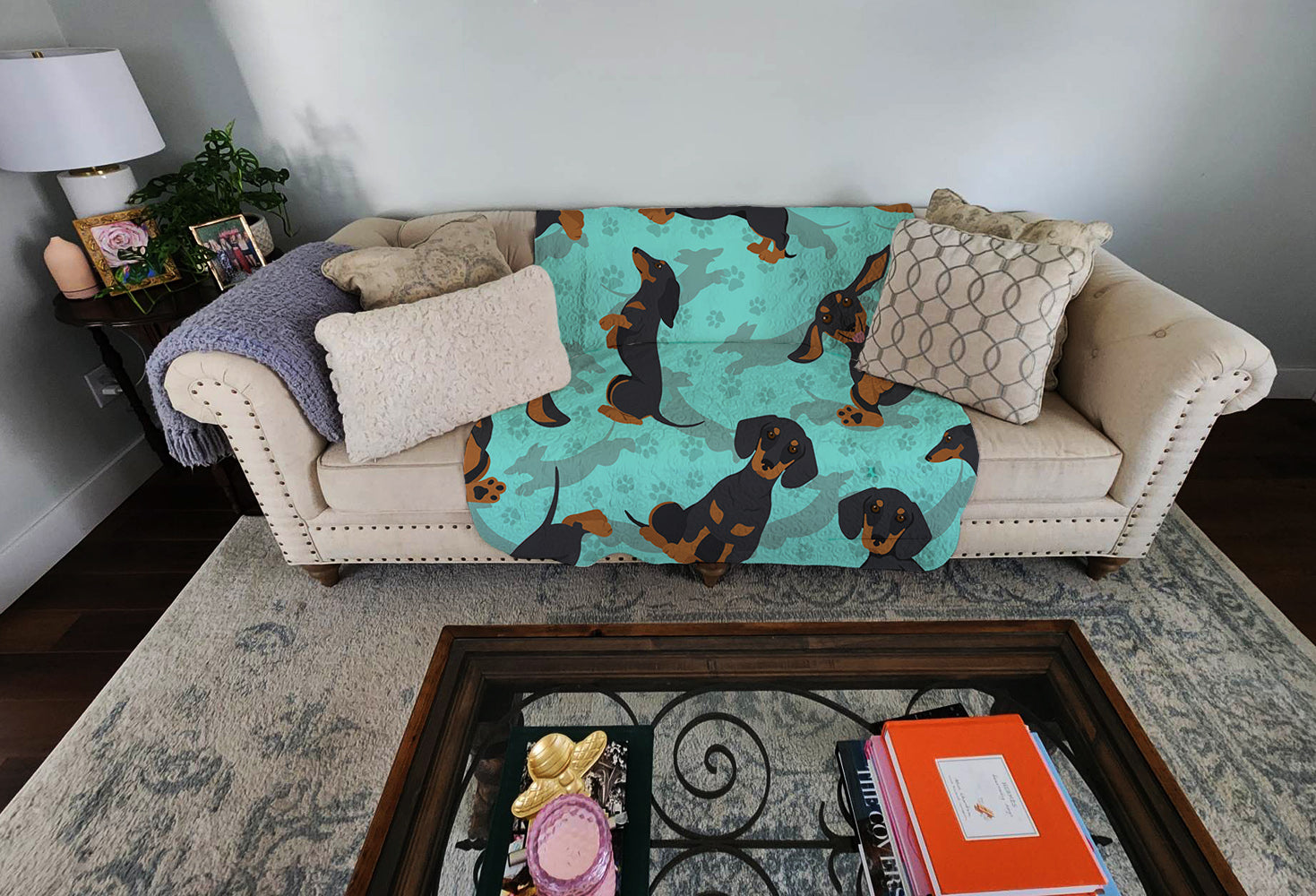 Black and Tan Dachshund Quilted Blanket 50x60 - the-store.com