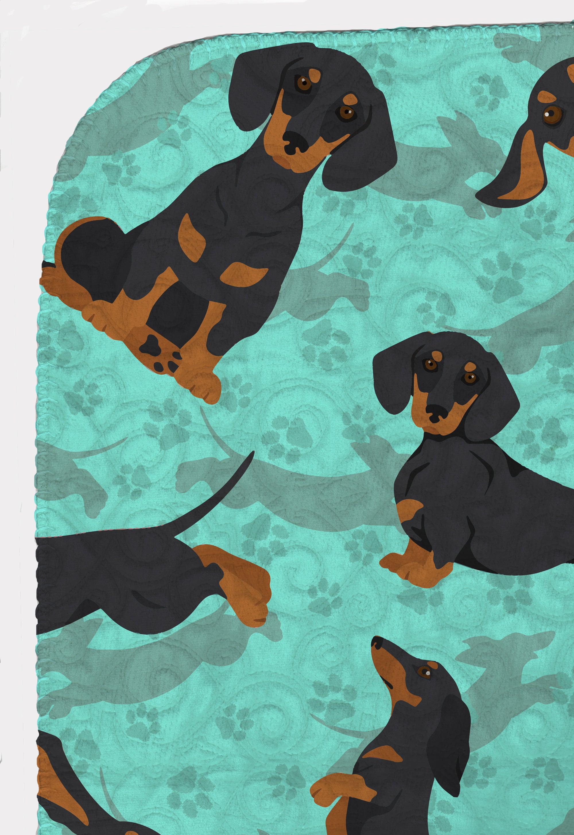 Black and Tan Dachshund Quilted Blanket 50x60 - the-store.com