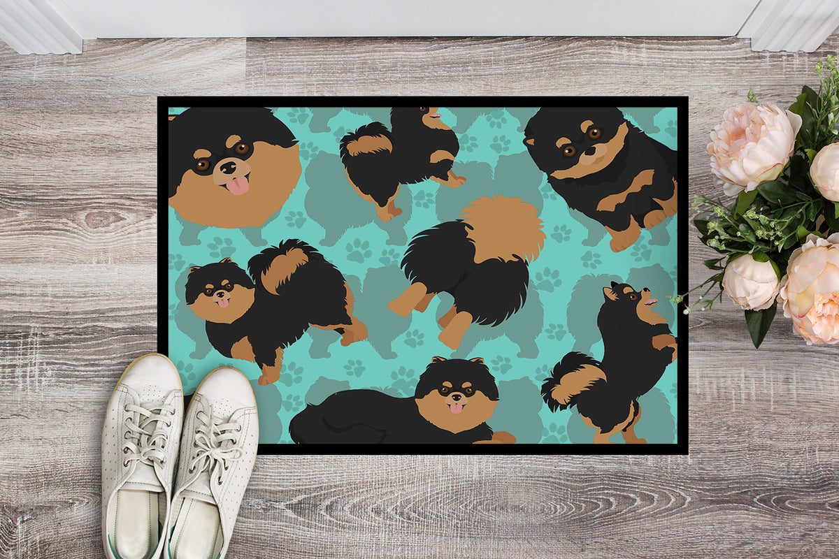 Caroline's Treasures Black and Tan Pomeranian Doormat - 24x36 Decorative Floor Mat – Indoor/Outdoor Rug with Artistic Flair