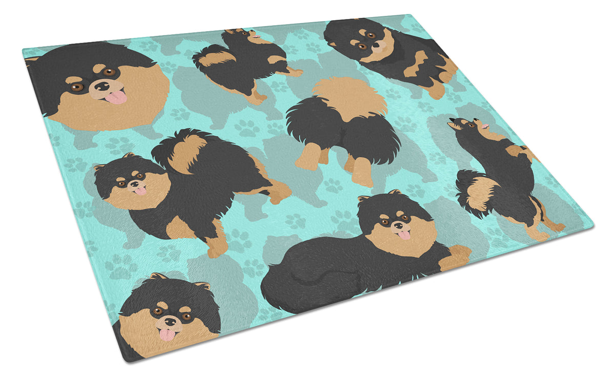 Buy this Black and Tan Pomeranian Glass Cutting Board Large