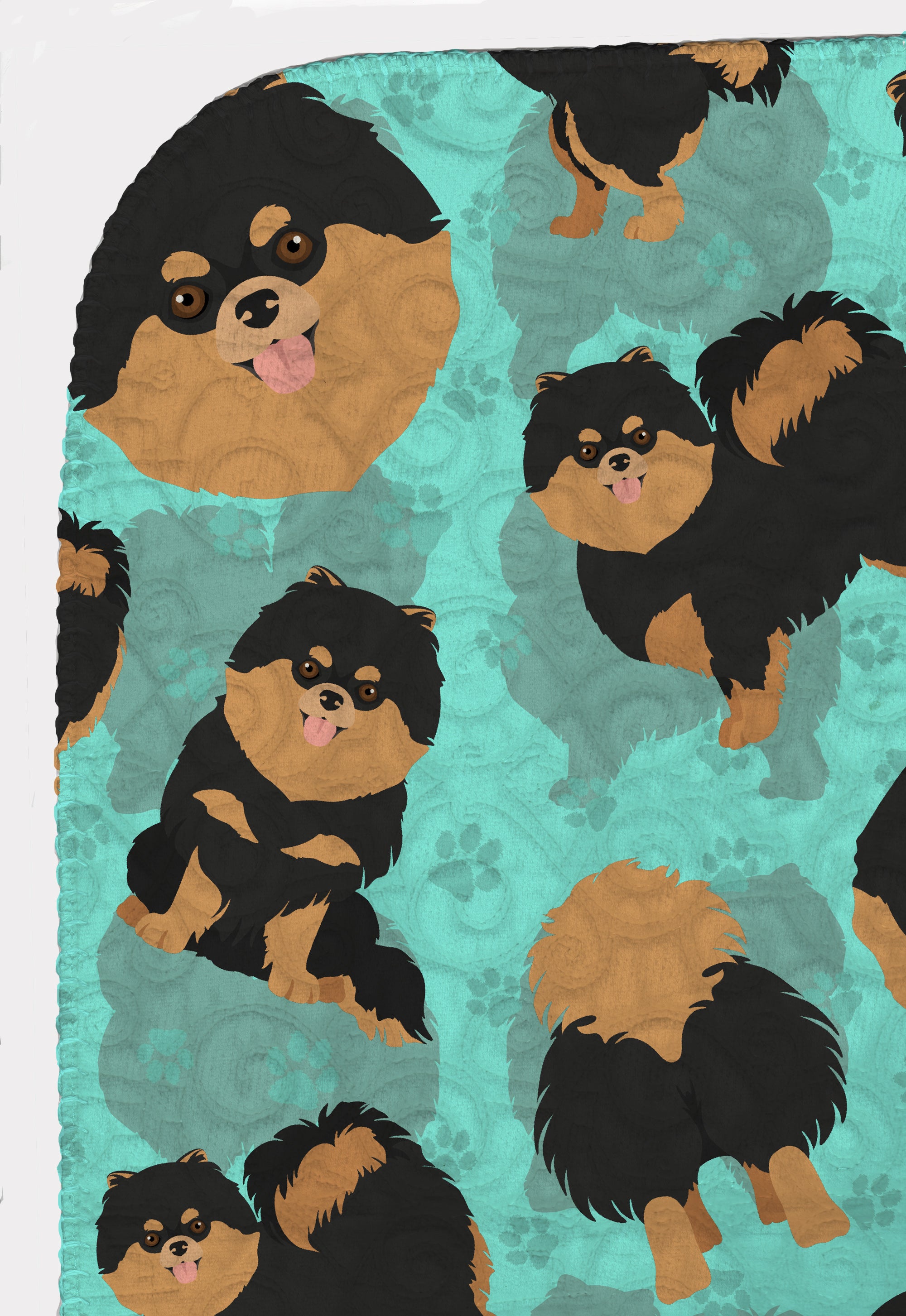 Black and Tan Pomeranian Quilted Blanket 50x60 - the-store.com