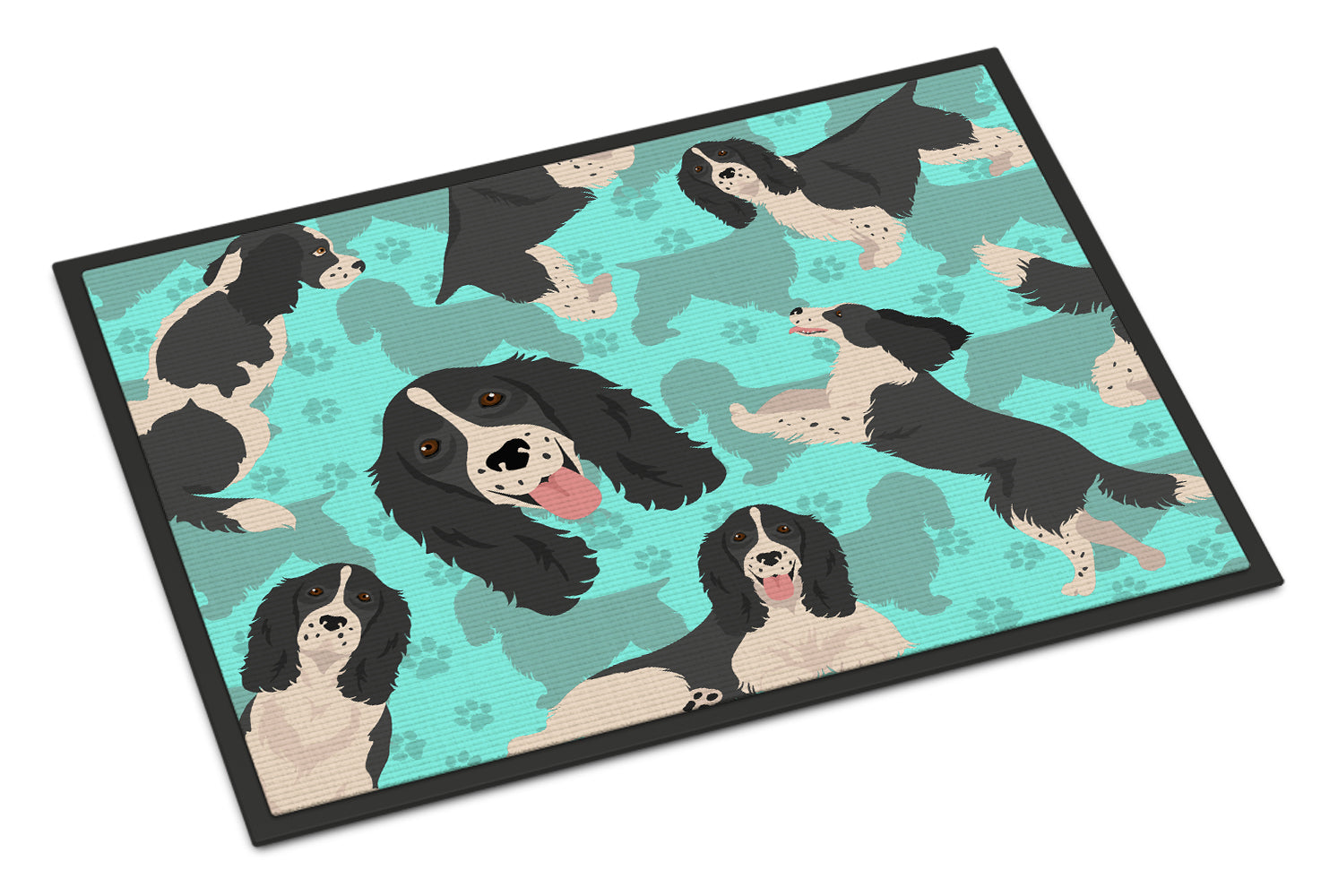 Buy this Black and White English Springer Spaniel Indoor or Outdoor Mat 24x36