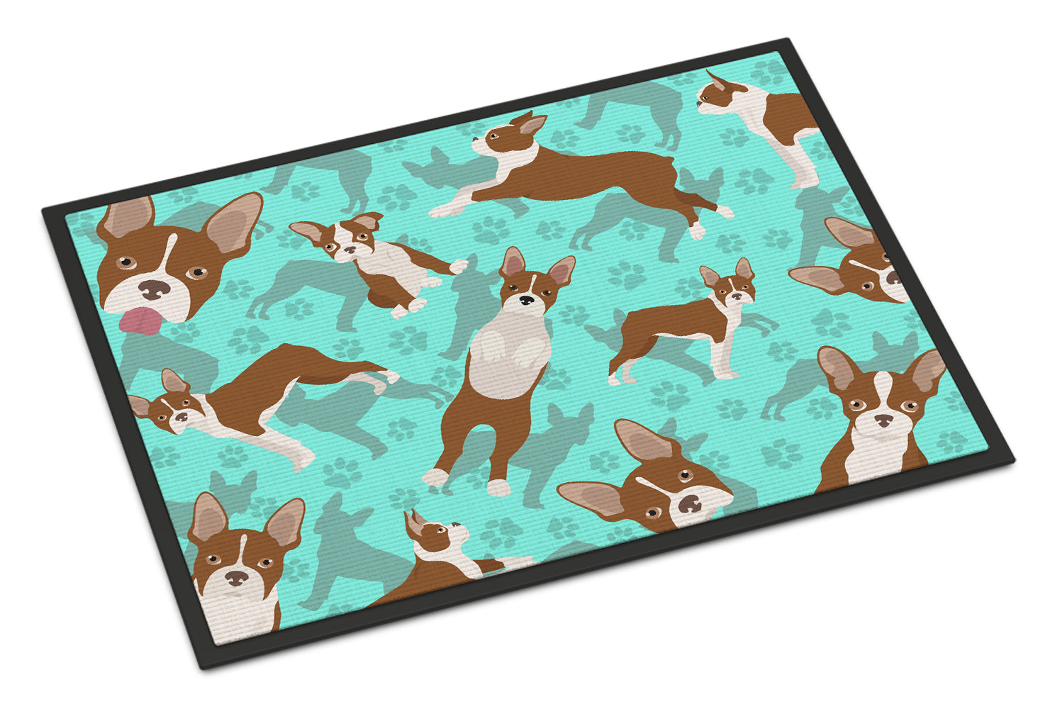 Caroline's Treasures Red Boston Terrier Doormat - 24x36 Decorative Floor Mat – Indoor/Outdoor Rug with Artistic Flair