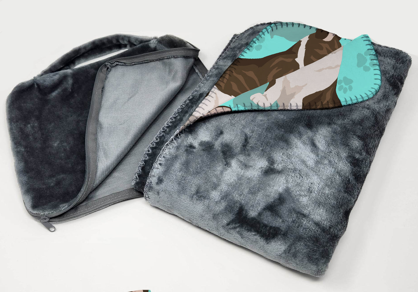 Brindle Cardigan Corgi Soft Travel Blanket with Bag - the-store.com