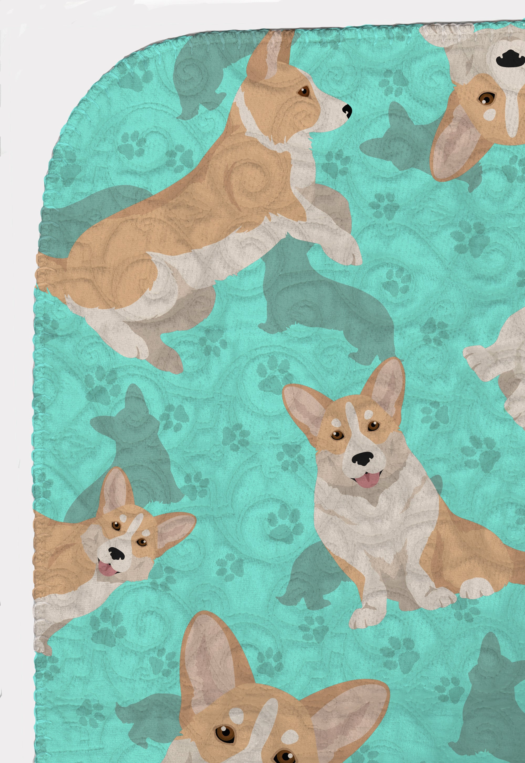 Fawn Cardigan Corgi Quilted Blanket 50x60 - the-store.com