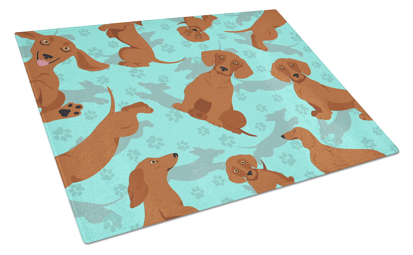 Buy this Red Dachshund Glass Cutting Board Large