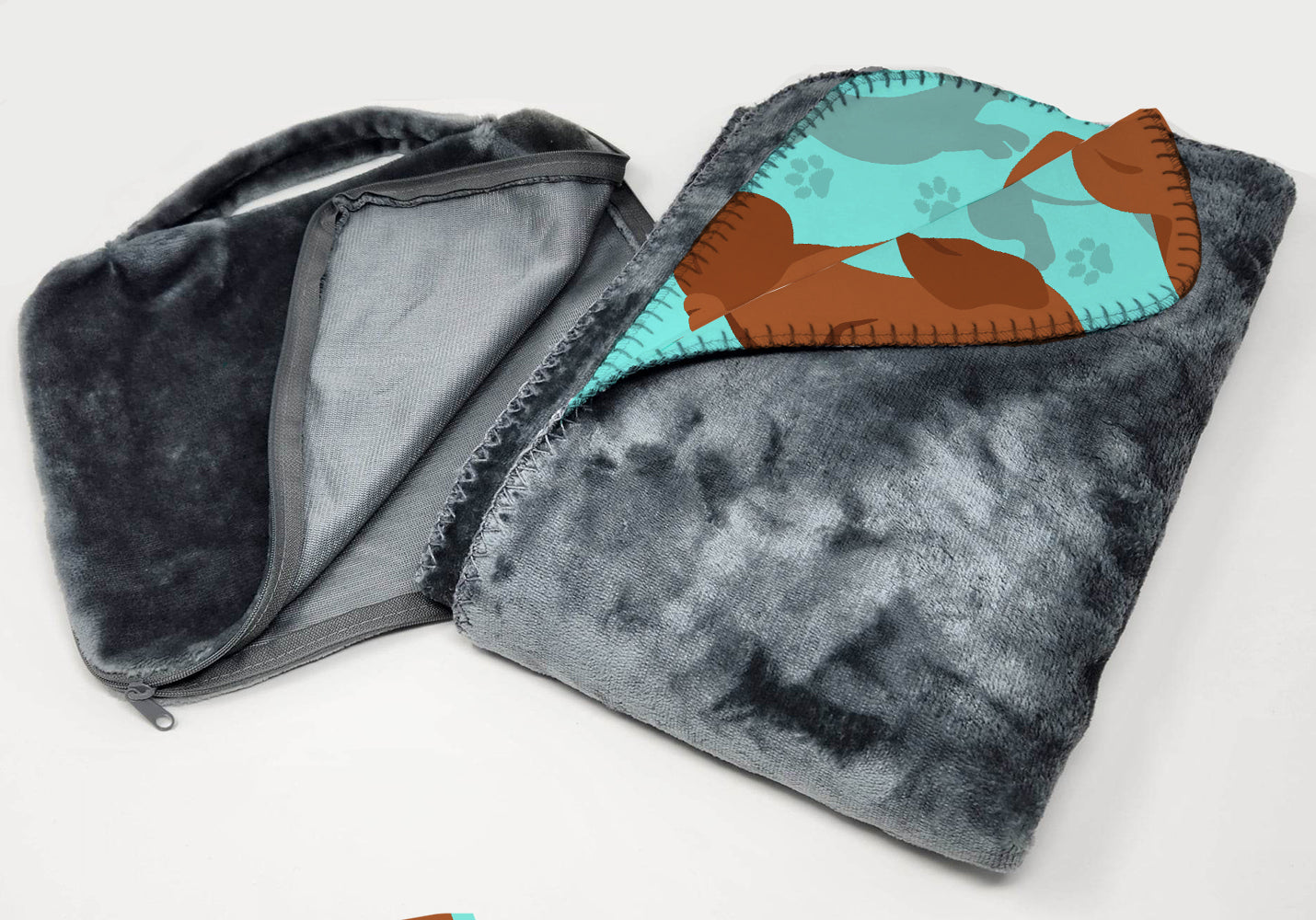 Red Dachshund Soft Travel Blanket with Bag - the-store.com