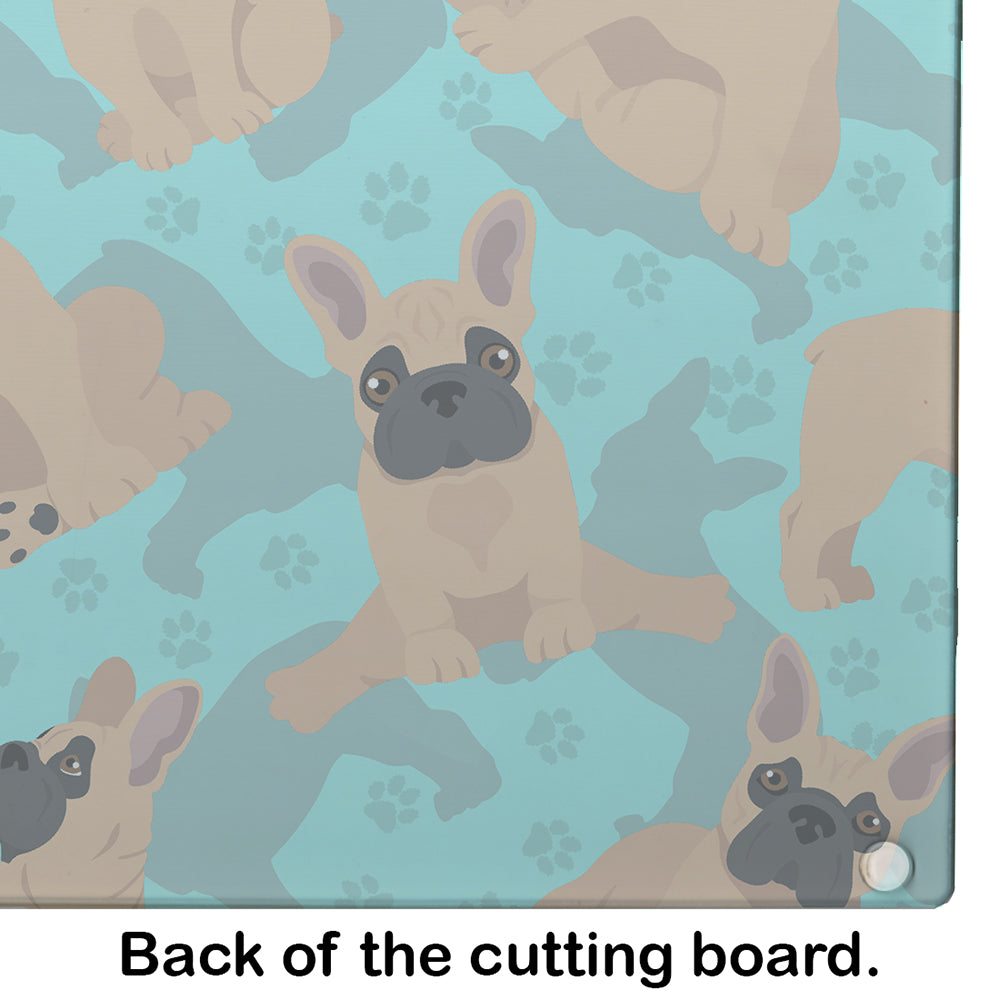 Fawn French Bulldog Glass Cutting Board Large - the-store.com