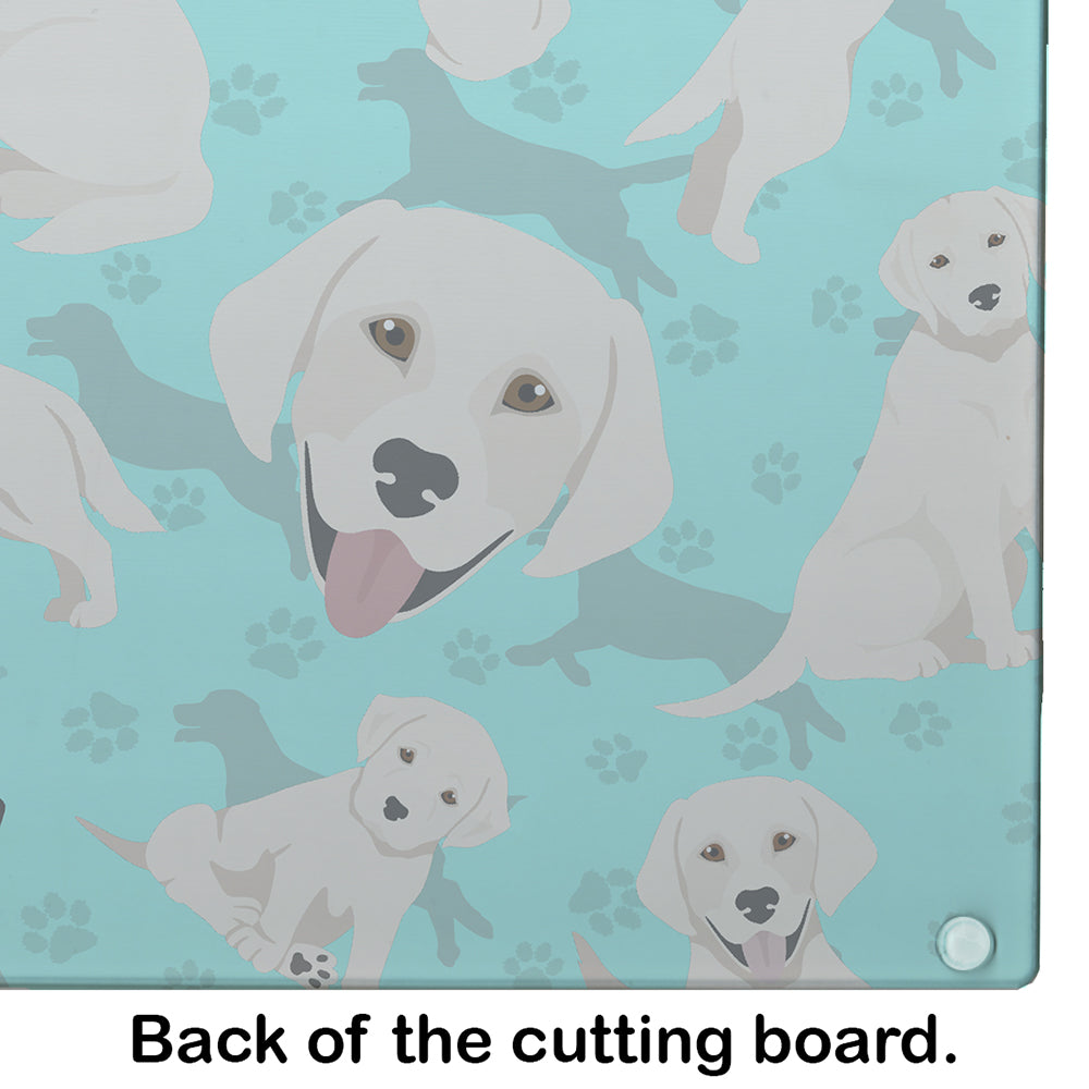 White Cream Labrador Retriever Glass Cutting Board Large - the-store.com