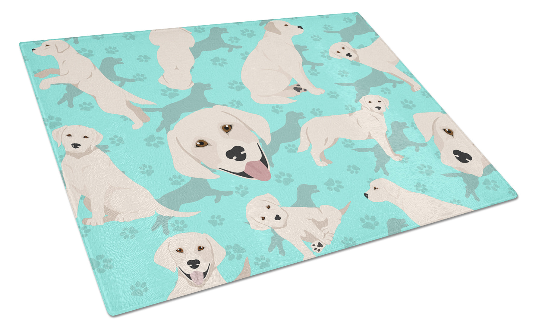 Buy this White Cream Labrador Retriever Glass Cutting Board Large