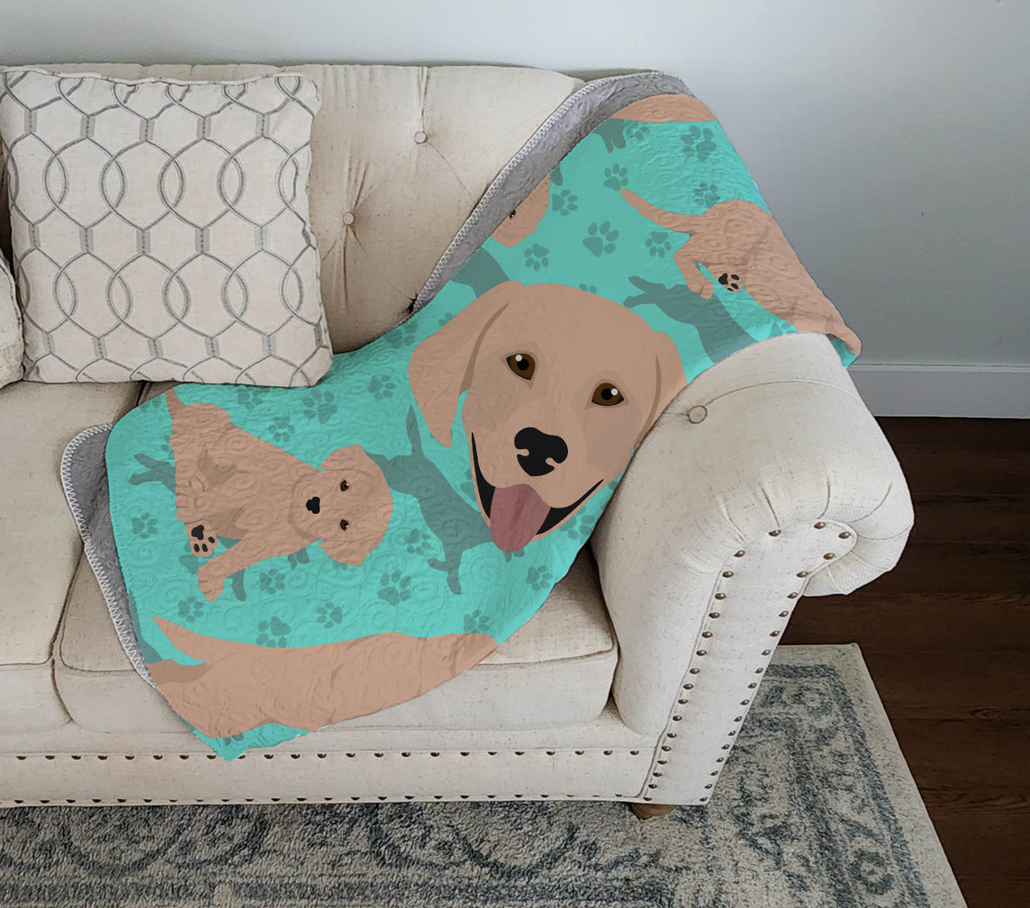 Yellow Labrador Retriever Quilted Blanket 50x60 - the-store.com