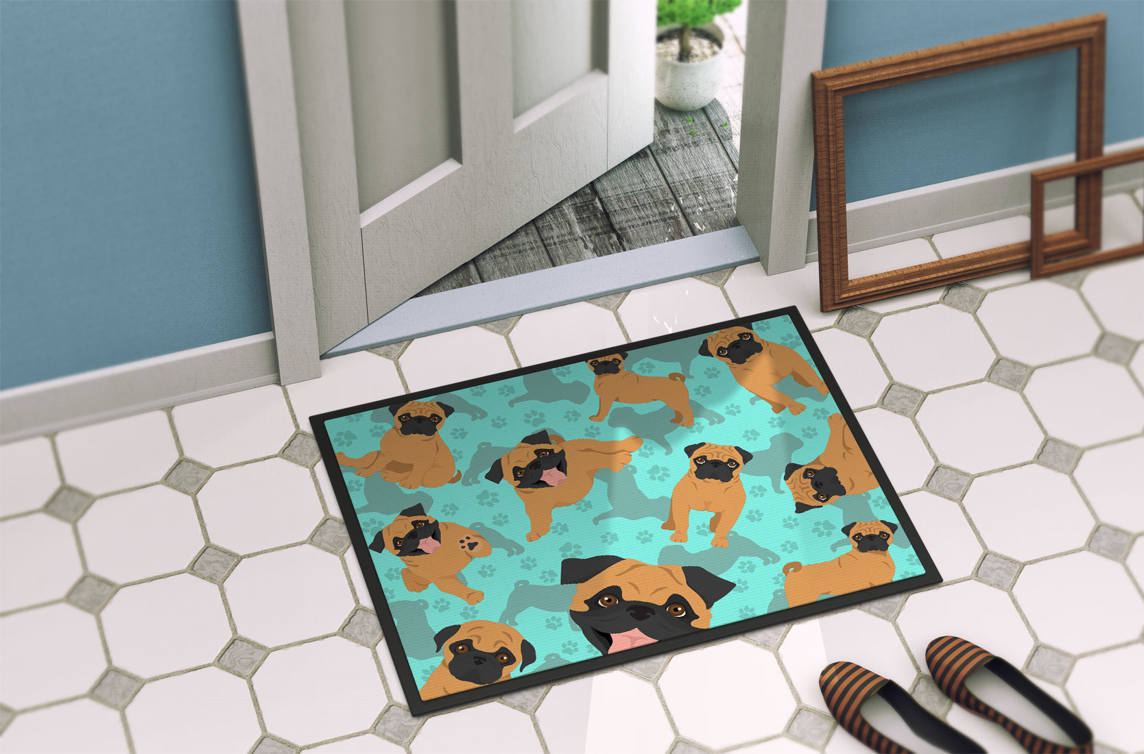 Apricot Pug Indoor or Outdoor Mat 24x36 - the-store.com
