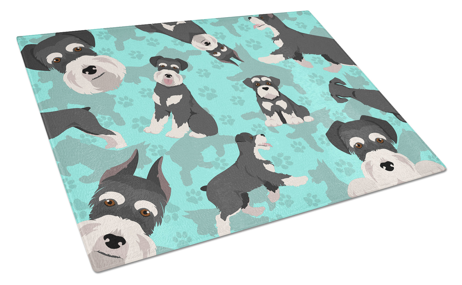 Buy this Black and Silver Schnauzer Glass Cutting Board Large