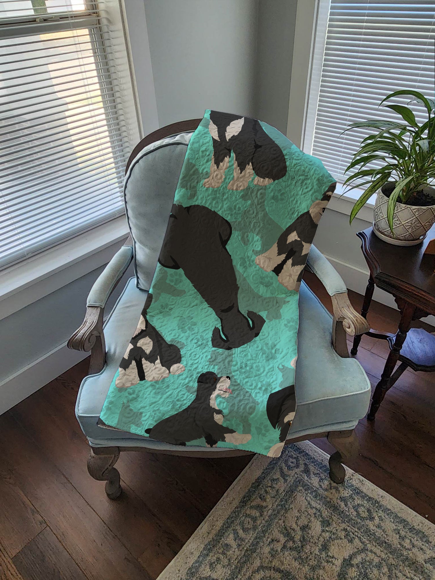 Black and Silver Schnauzer Quilted Blanket 50x60 - the-store.com