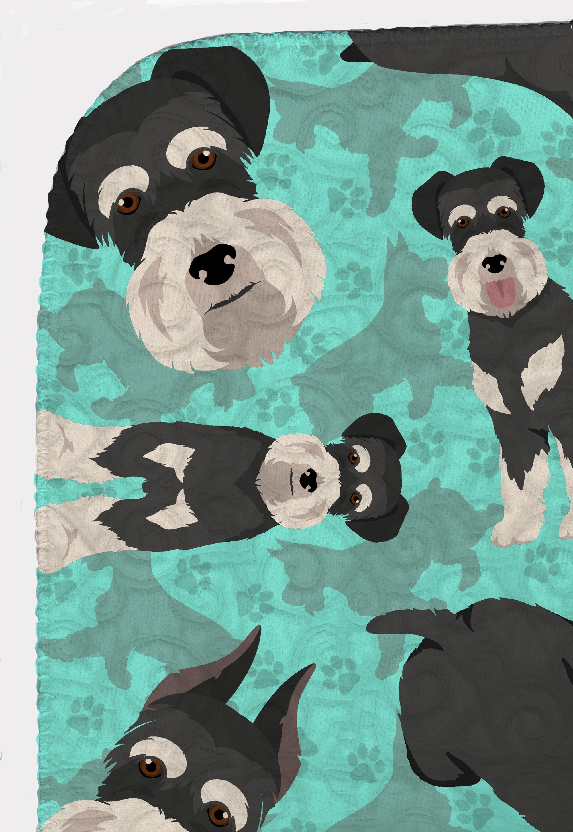 Black and Silver Schnauzer Quilted Blanket 50x60 - the-store.com