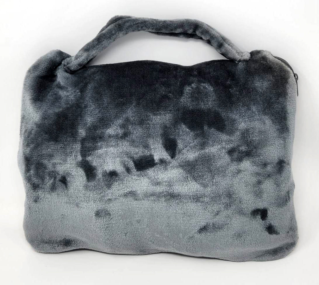 Black and Silver Schnauzer Soft Travel Blanket with Bag - the-store.com