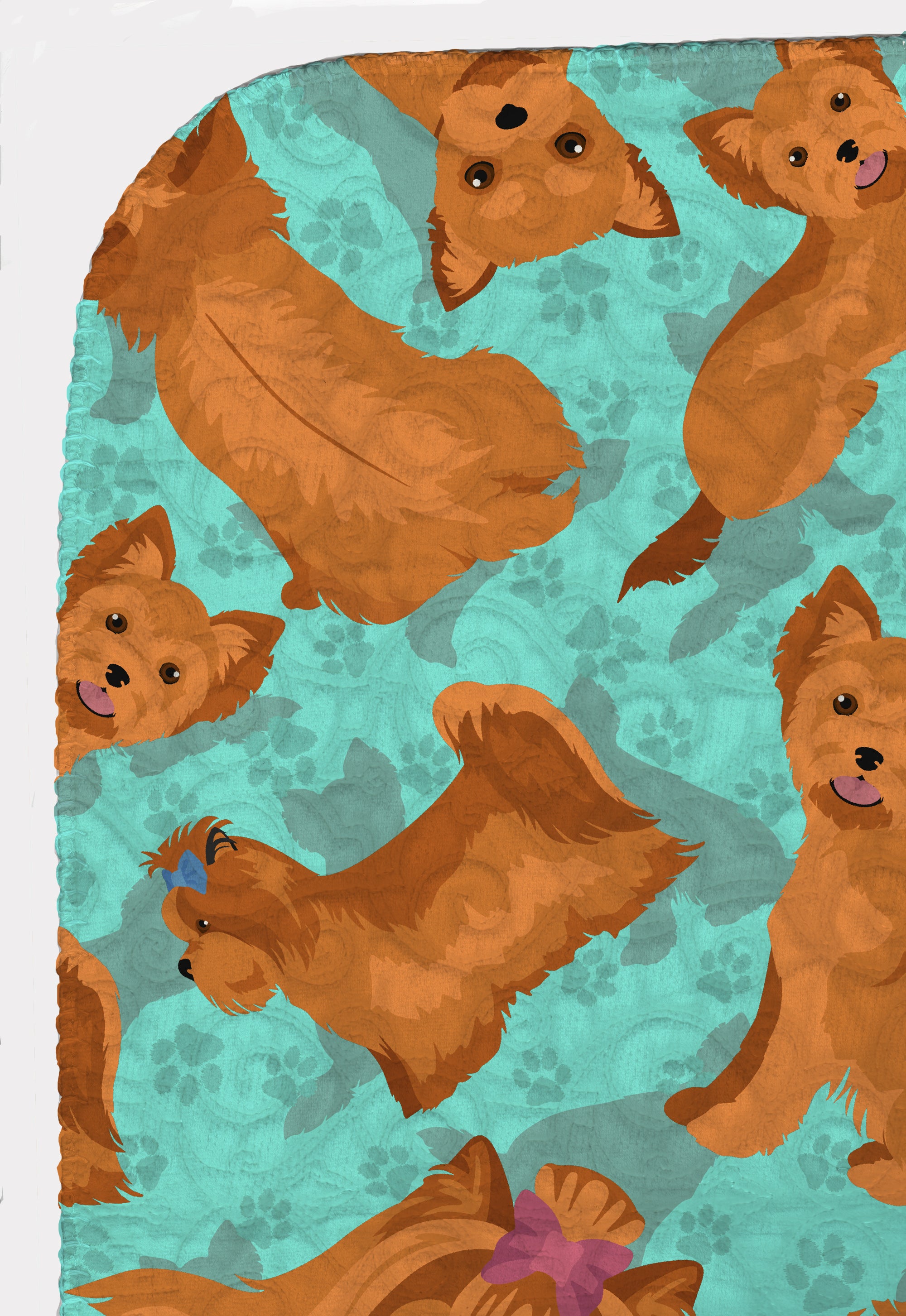 Red Yorkie Quilted Blanket 50x60 - the-store.com