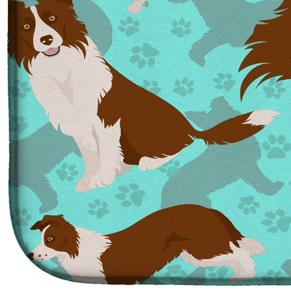 Red Border Collie Dish Drying Mat