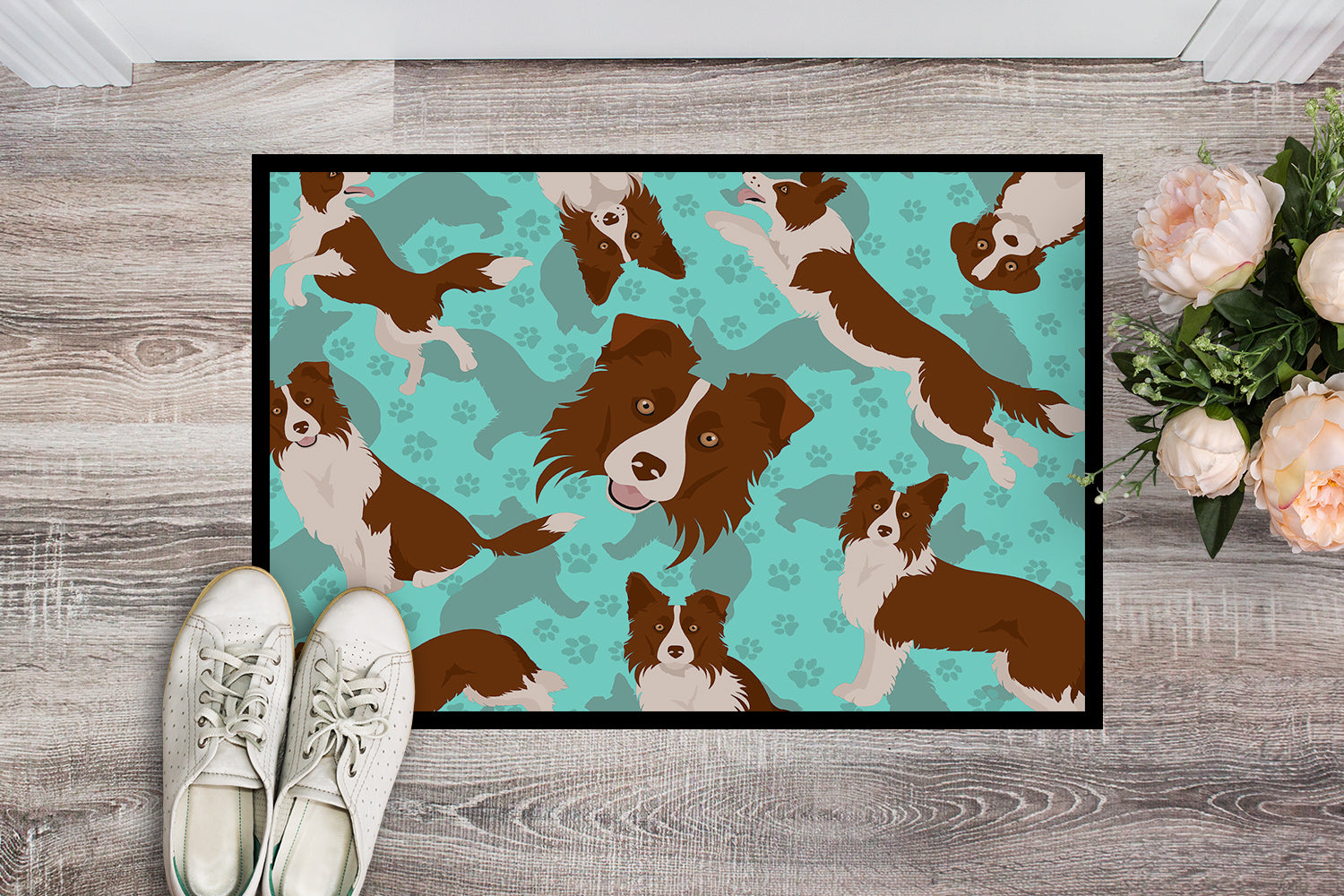 Red Border Collie Indoor or Outdoor Mat 24x36 - the-store.com
