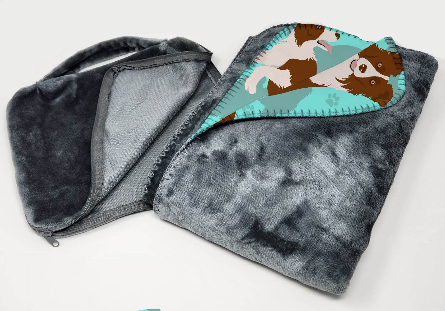Red Border Collie Soft Travel Blanket with Bag - the-store.com