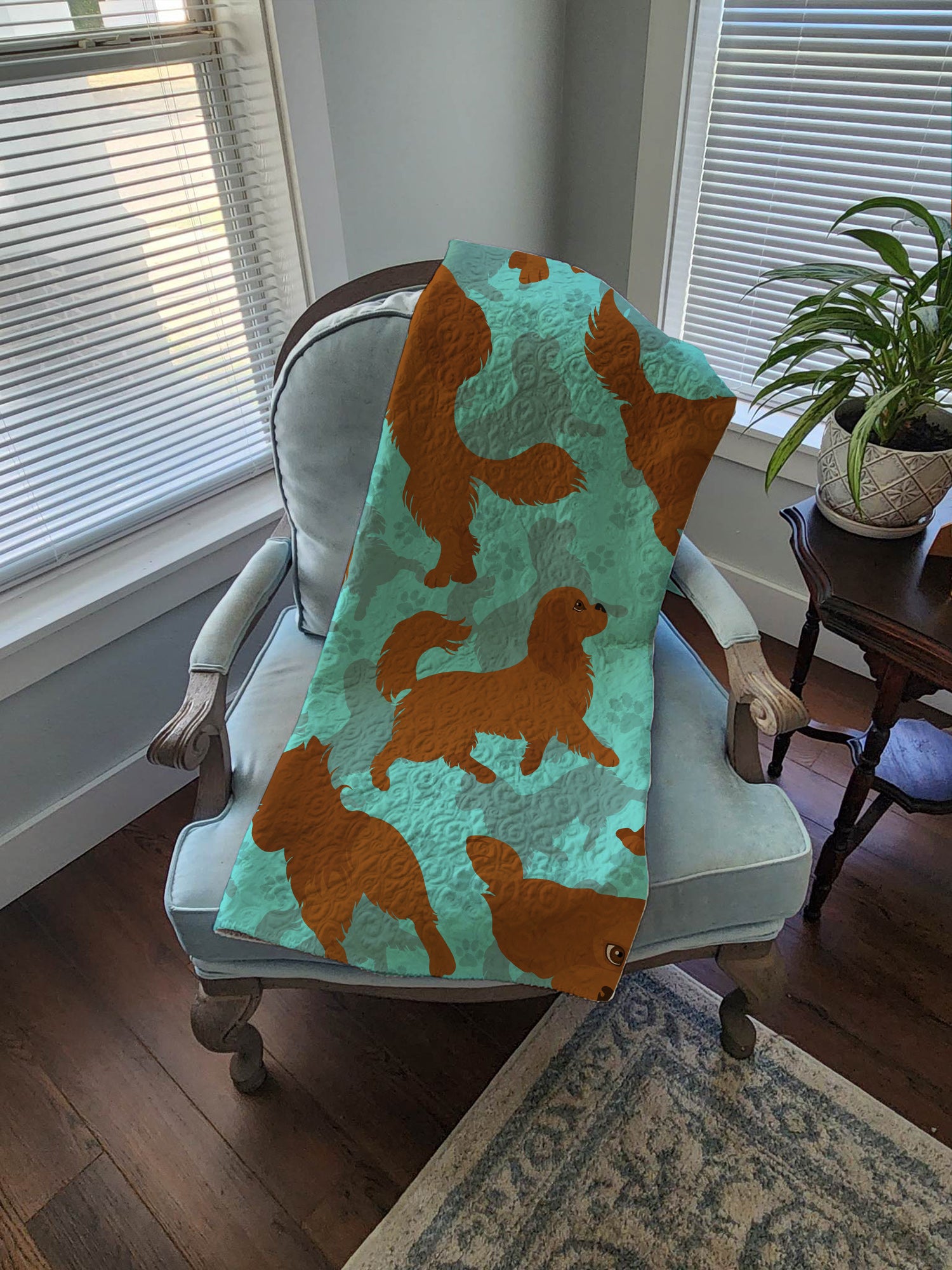 Ruby Cavalier Spaniel Quilted Blanket 50x60 - the-store.com