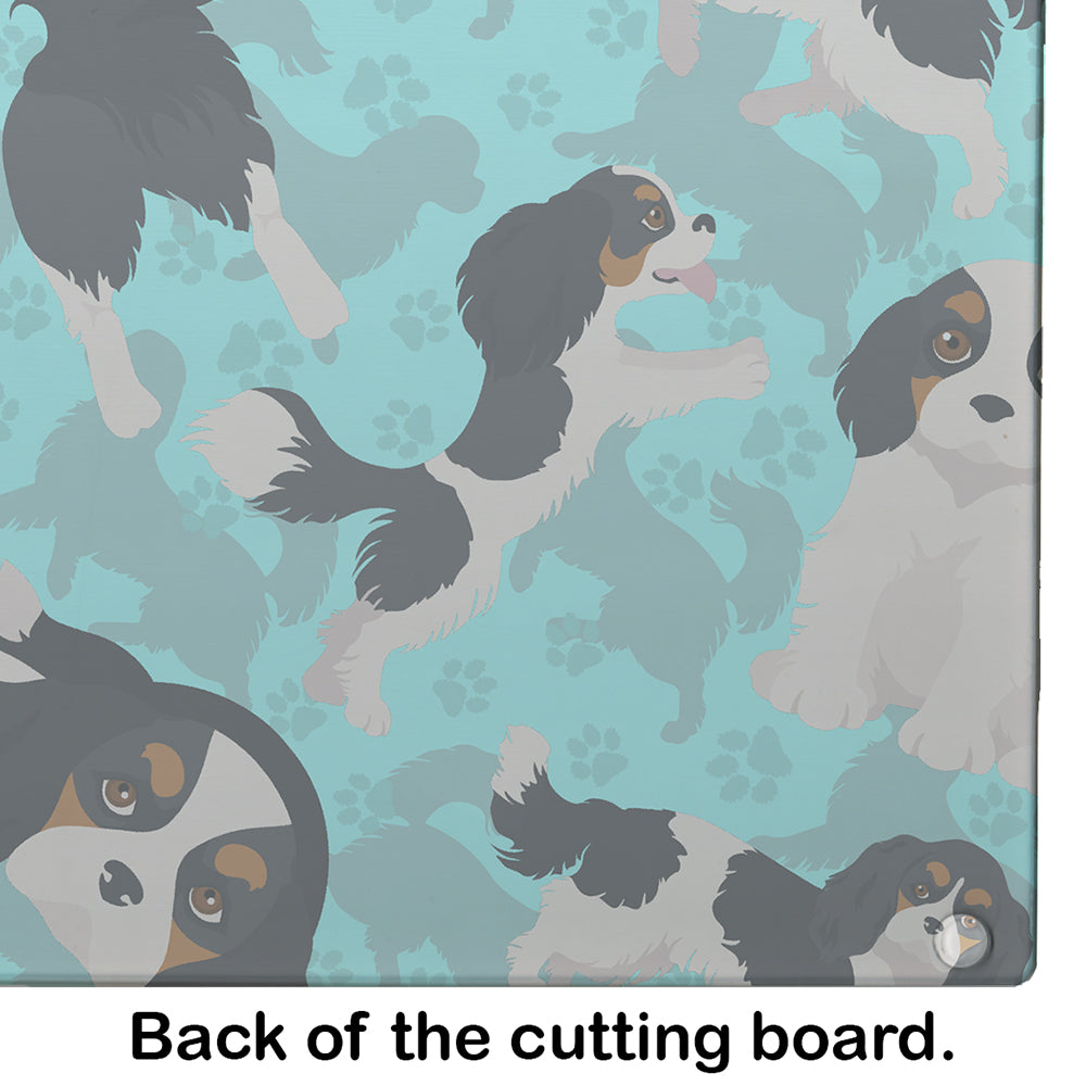 Tricolor Cavalier Spaniel Glass Cutting Board Large - the-store.com