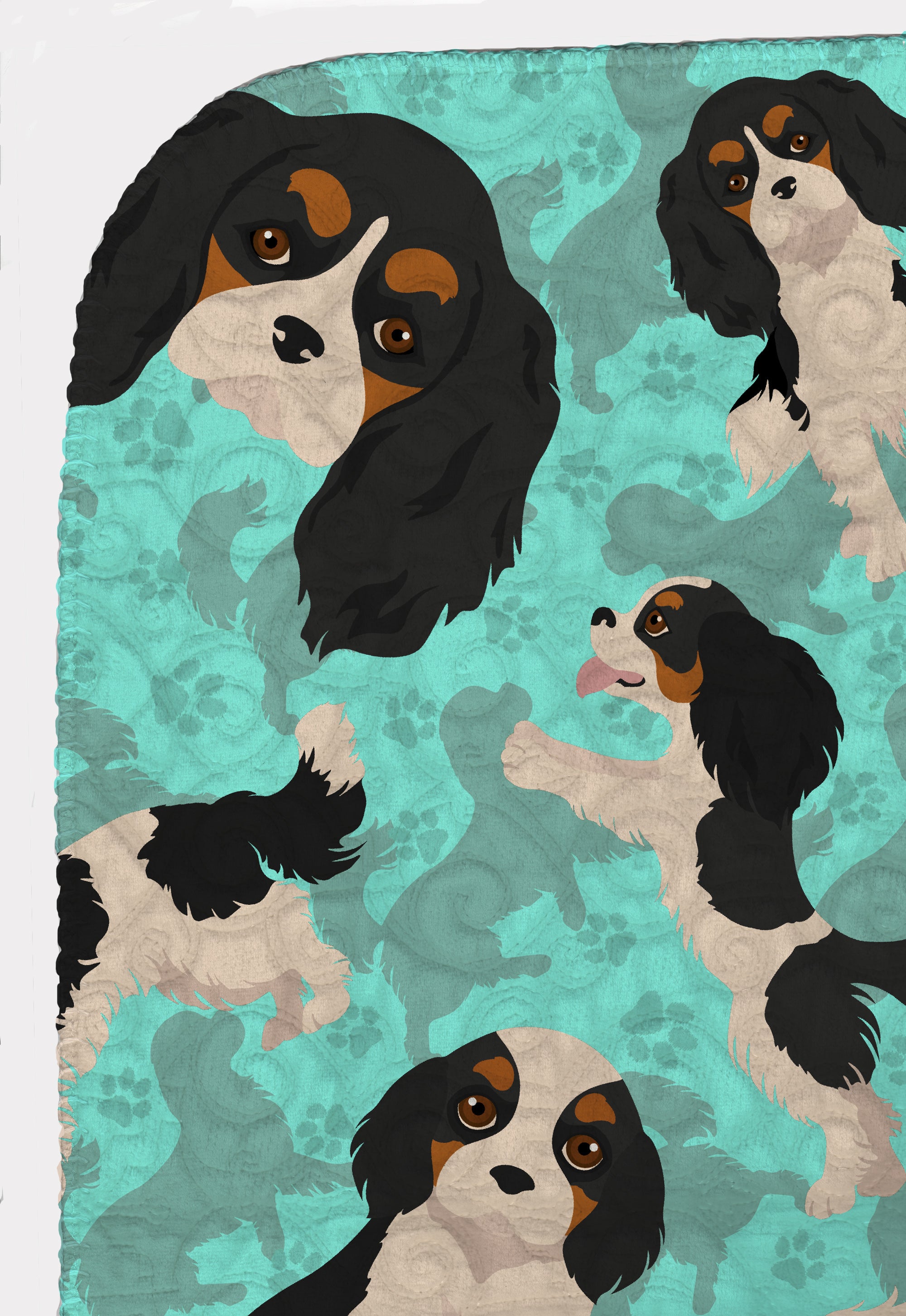 Tricolor Cavalier Spaniel Quilted Blanket 50x60 - the-store.com