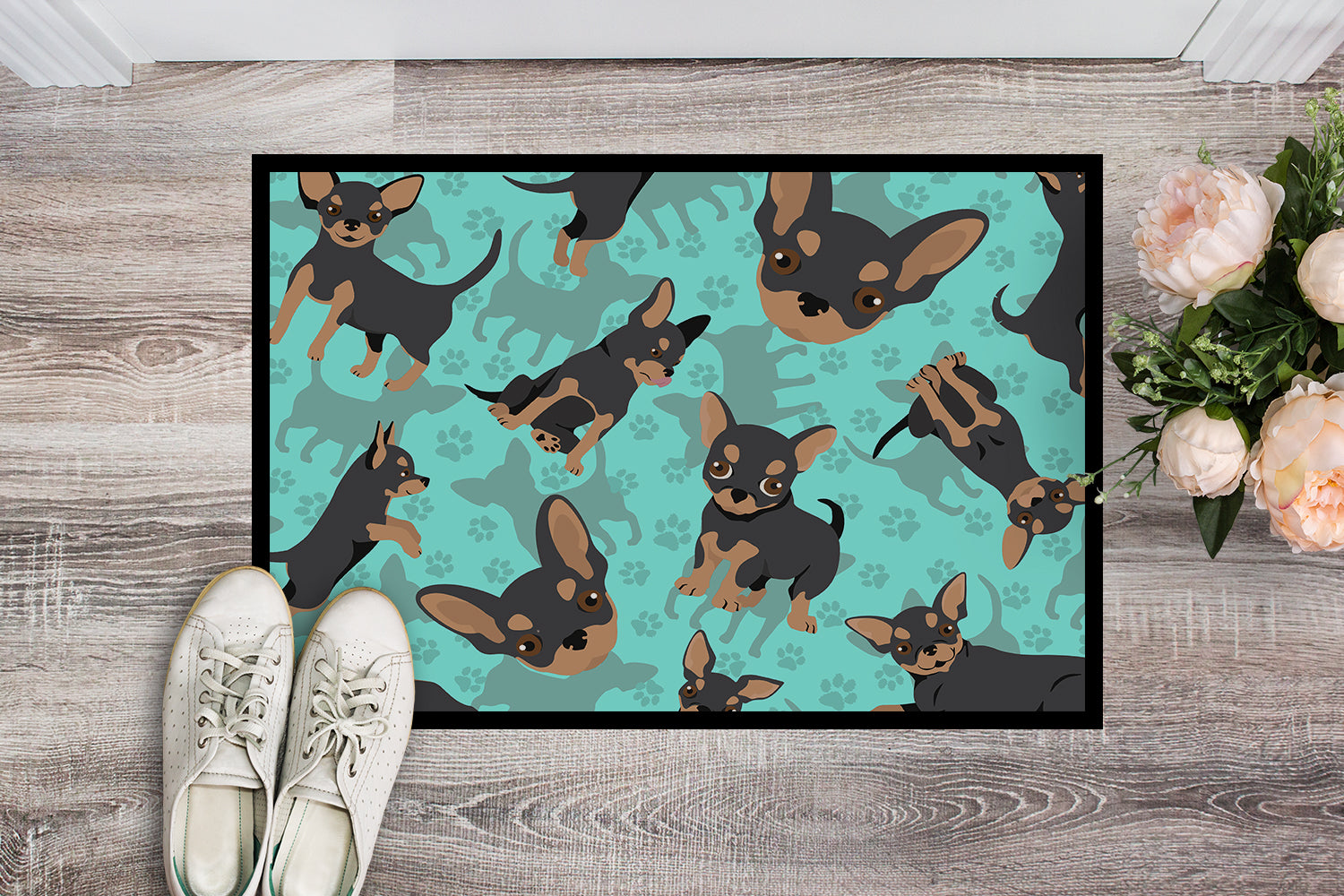 Black and Tan Chihuahua Indoor or Outdoor Mat 24x36 - the-store.com