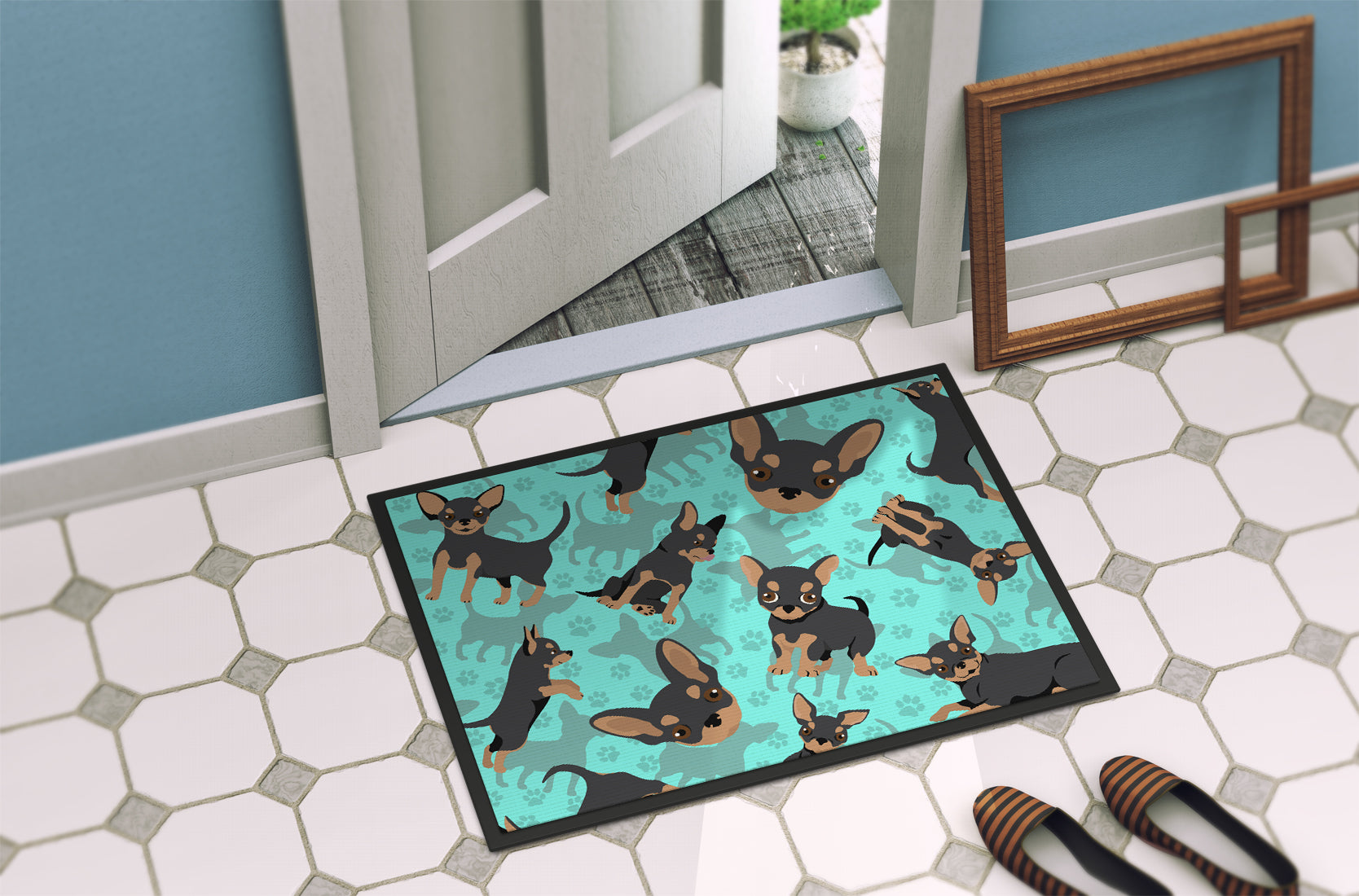 Black and Tan Chihuahua Indoor or Outdoor Mat 24x36 - the-store.com
