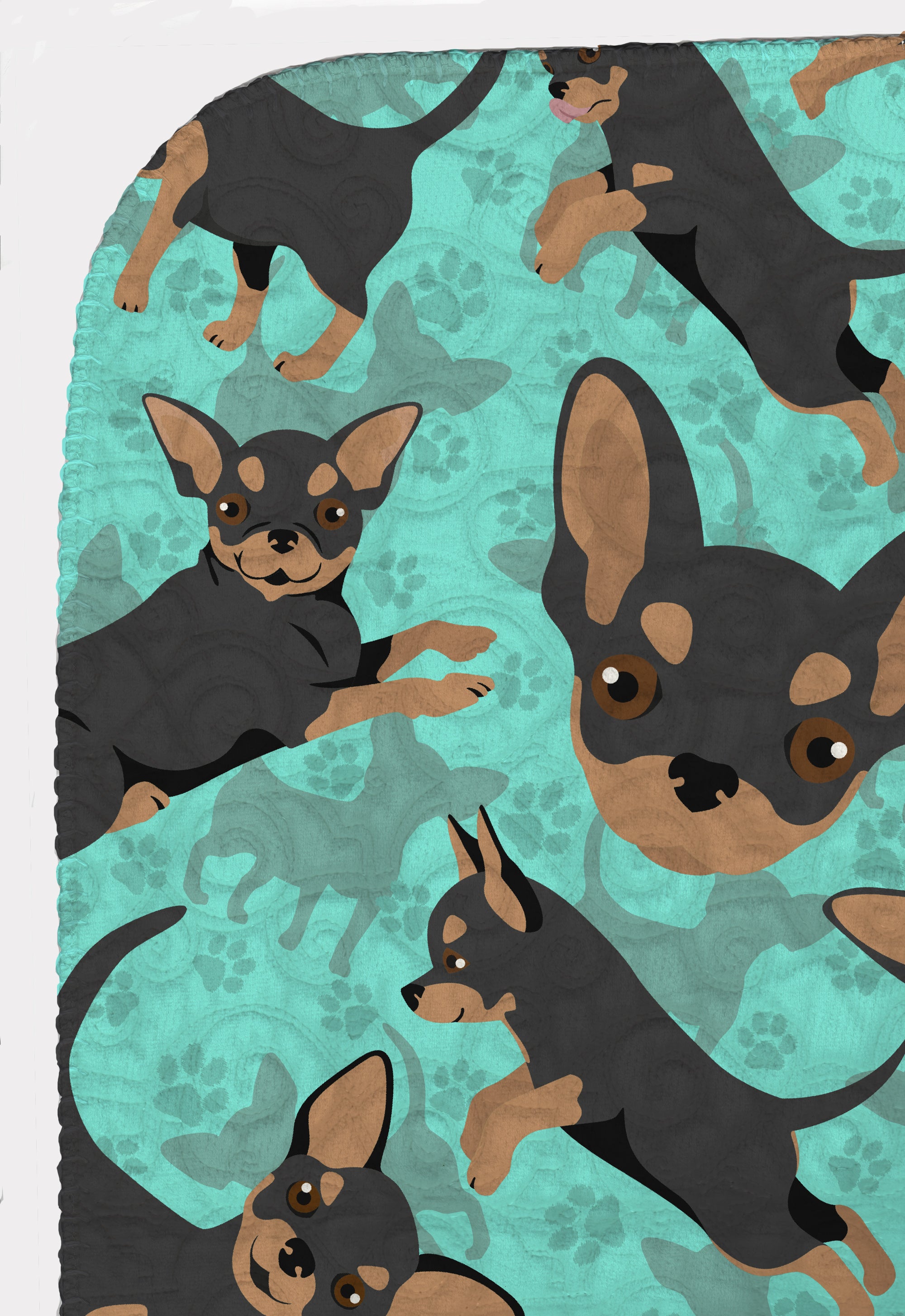 Black and Tan Chihuahua Quilted Blanket 50x60 - the-store.com