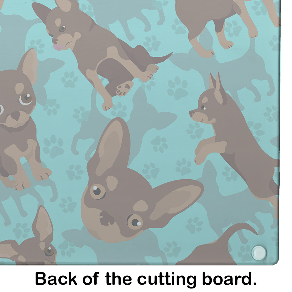 Chocolate Chihuahua Glass Cutting Board Large - the-store.com
