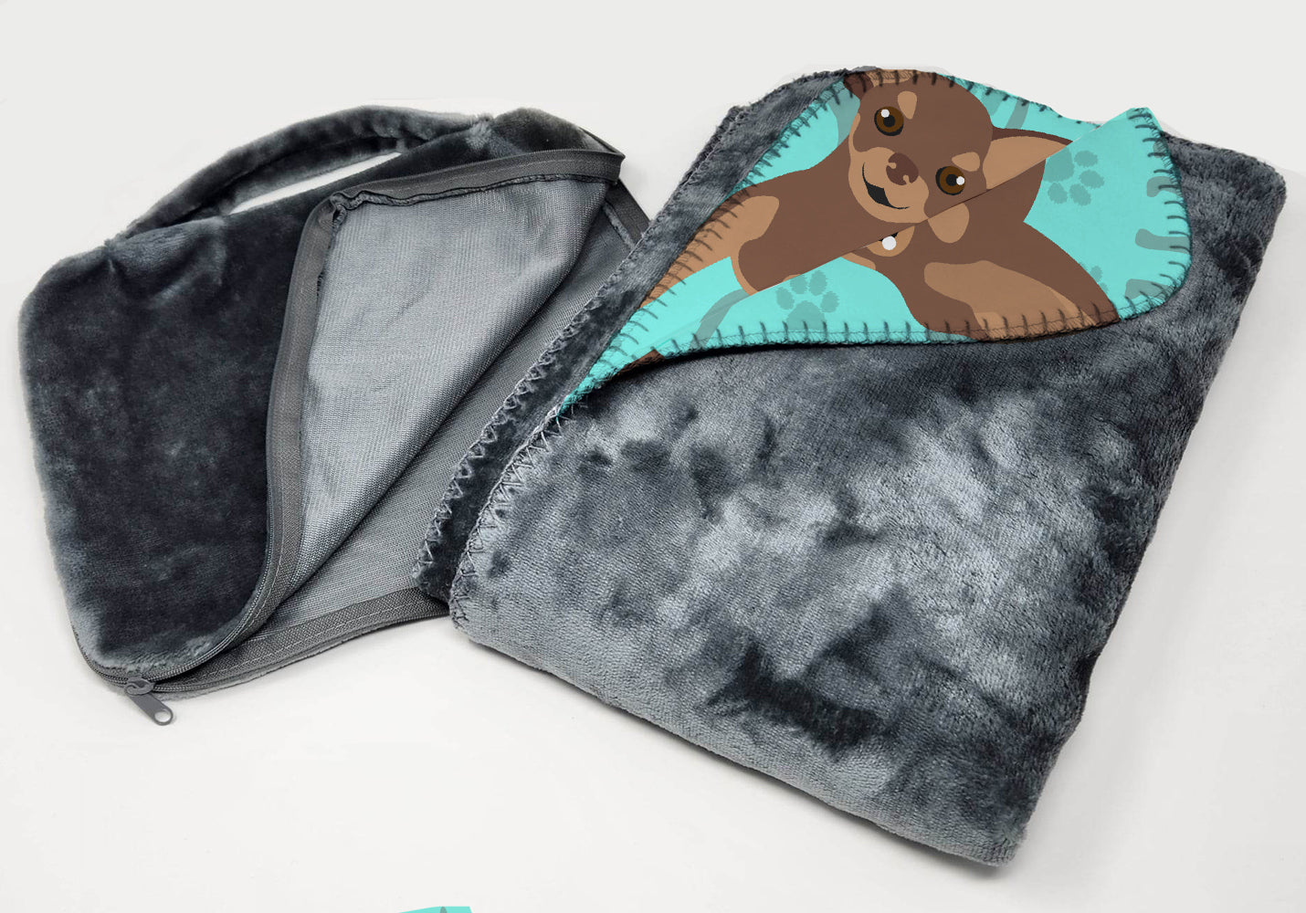 Chocolate Chihuahua Soft Travel Blanket with Bag - the-store.com