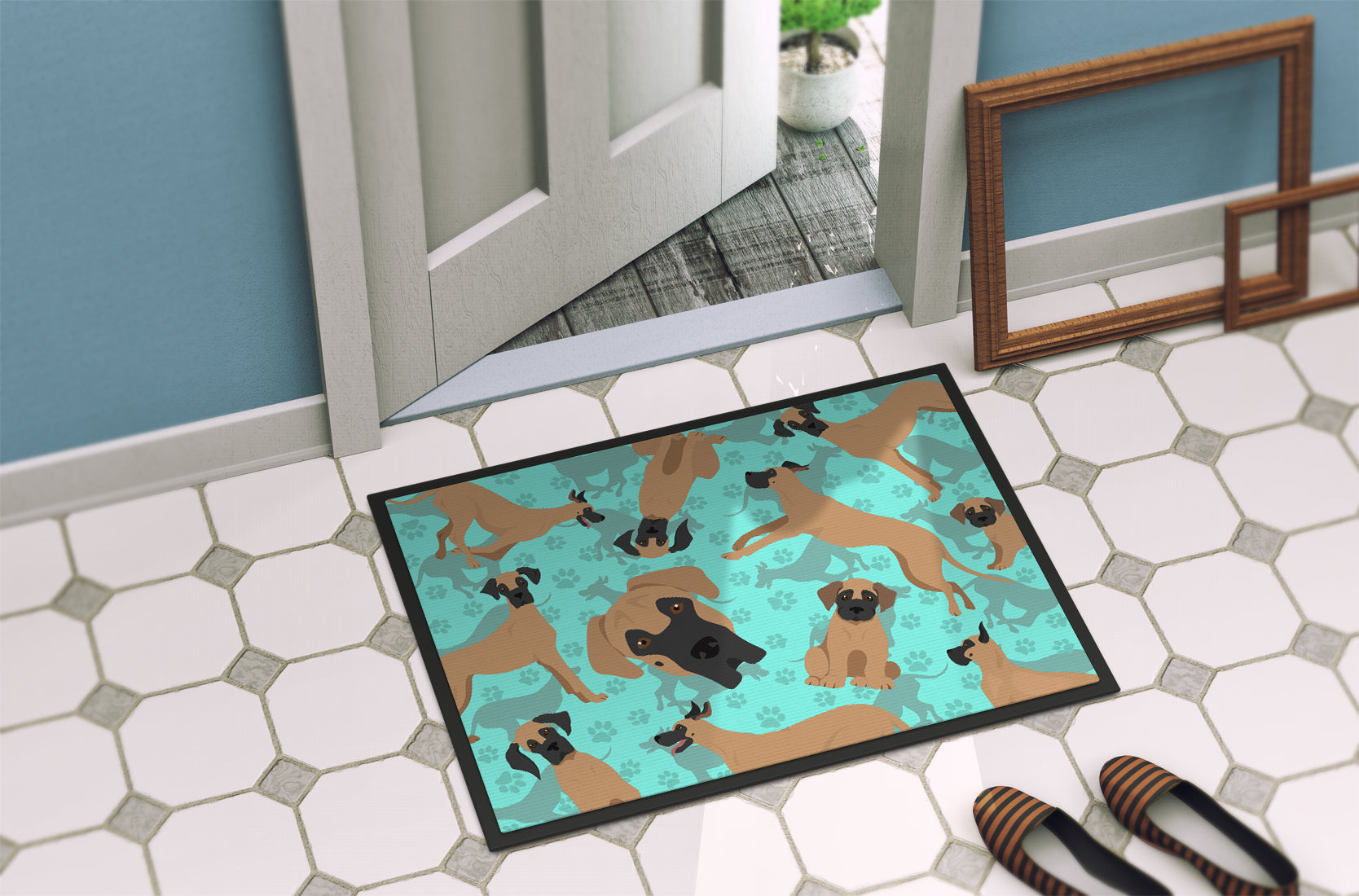 Fawn Great Dane Indoor or Outdoor Mat 24x36 - the-store.com