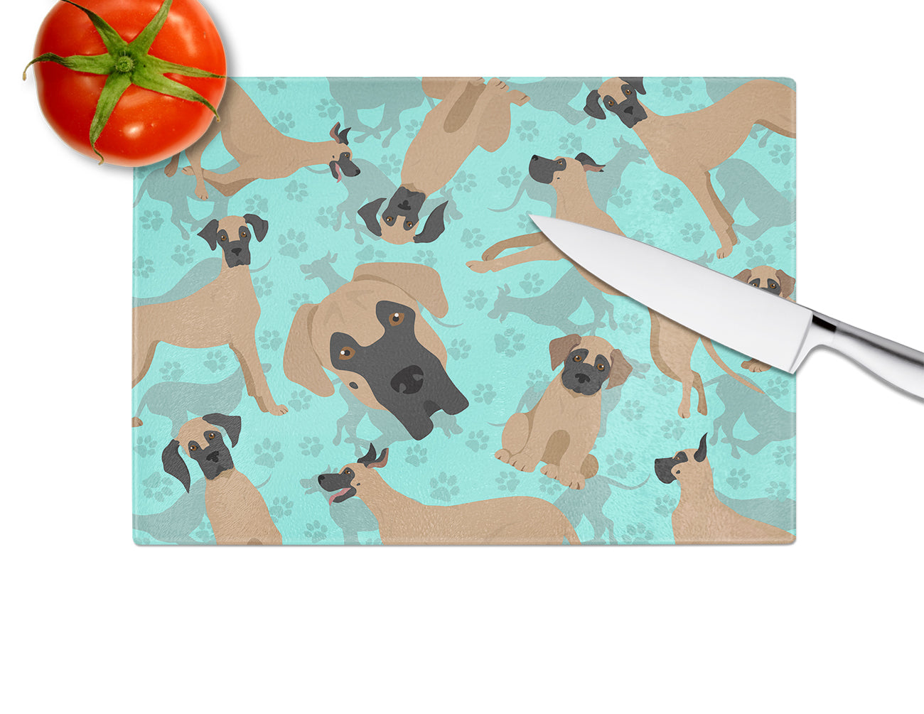 Fawn Great Dane Glass Cutting Board Large - the-store.com