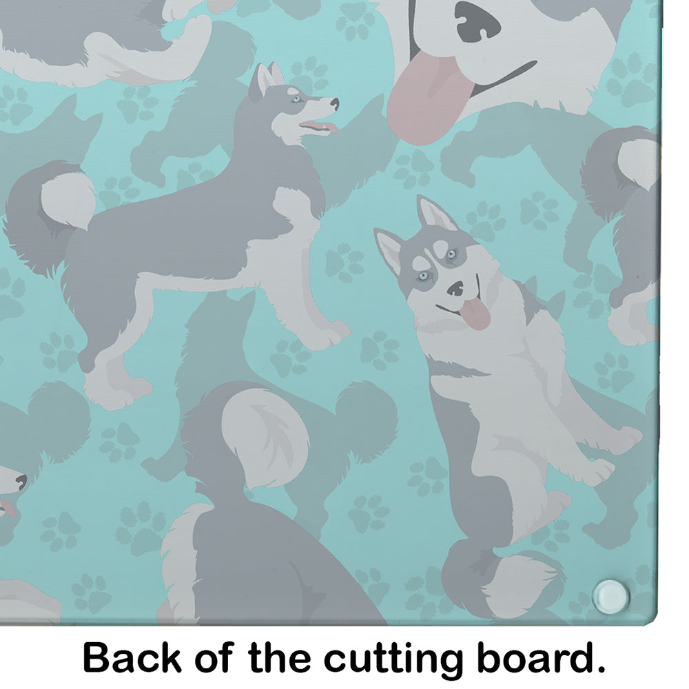 Grey Siberian Husky Glass Cutting Board Large - the-store.com