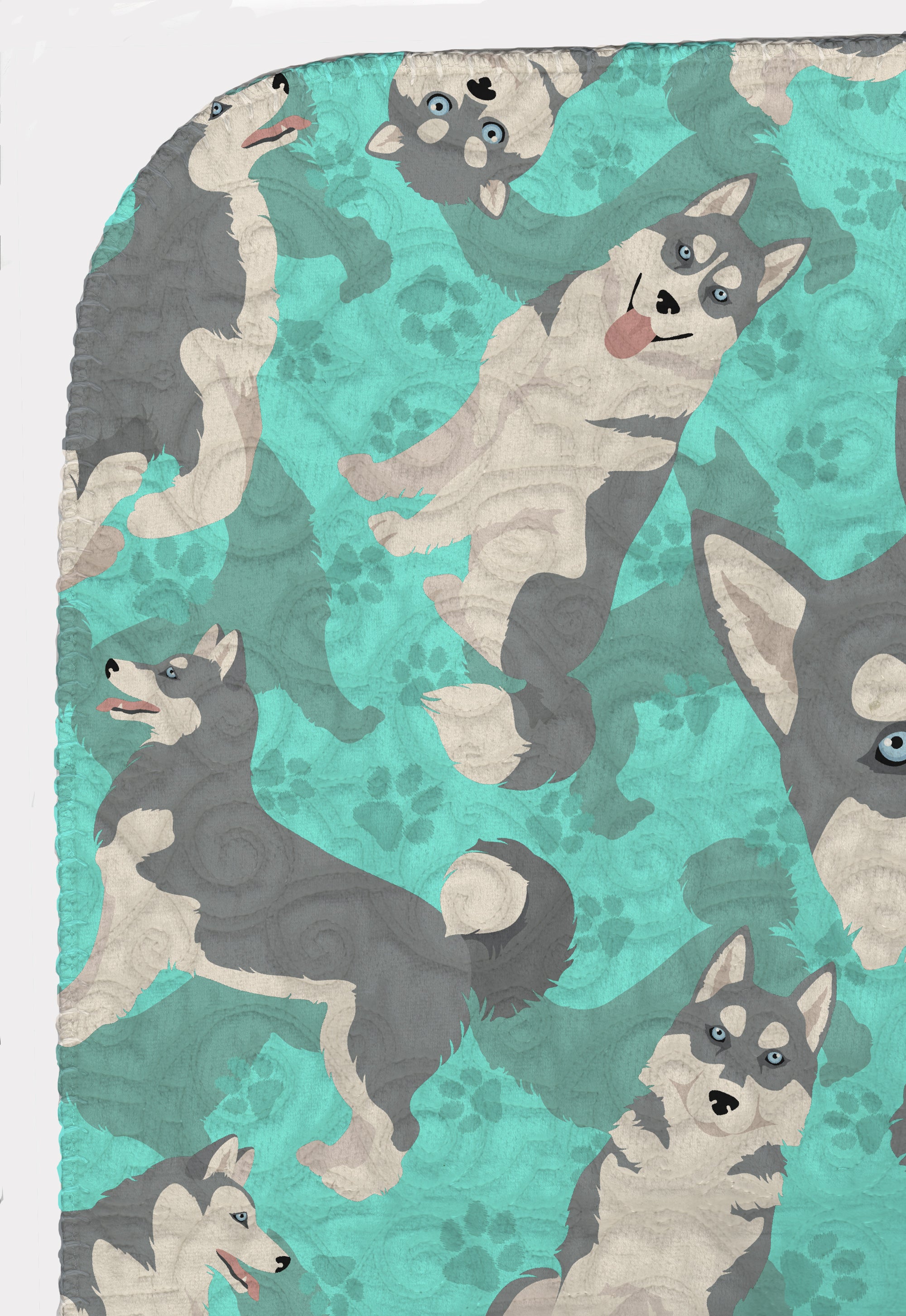 Grey Siberian Husky Quilted Blanket 50x60 - the-store.com