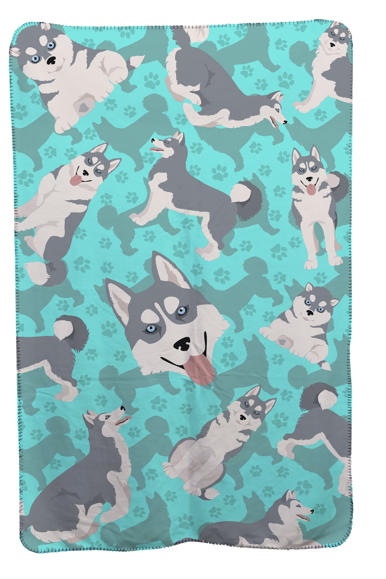 Buy this Grey Siberian Husky Soft Travel Blanket with Bag