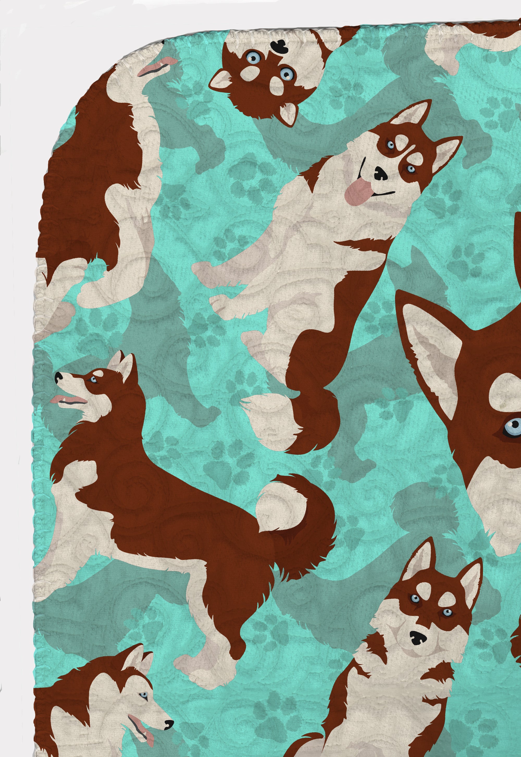 Red Siberian Husky Quilted Blanket 50x60 - the-store.com