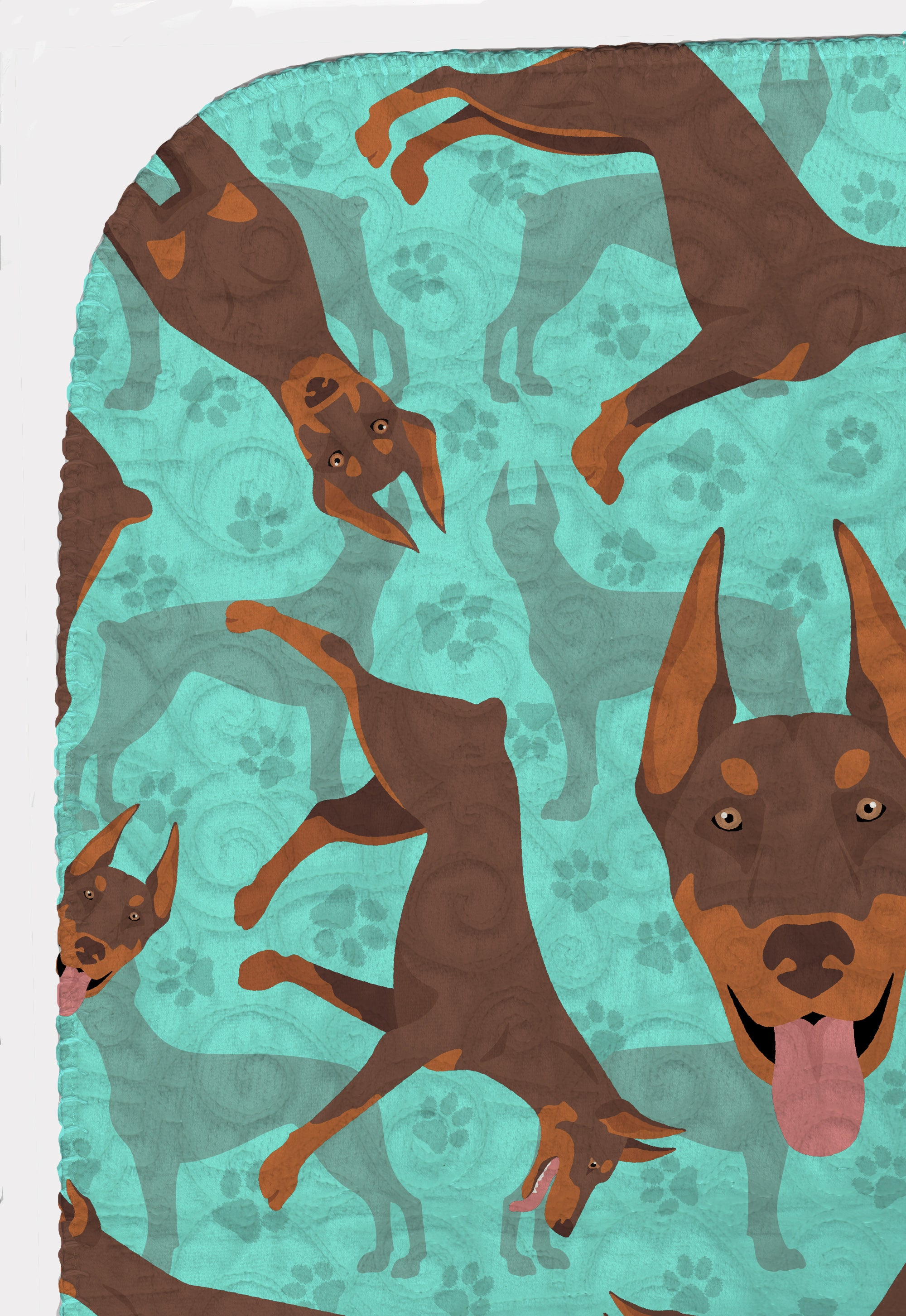Red Doberman Pinscher Quilted Blanket 50x60 - the-store.com
