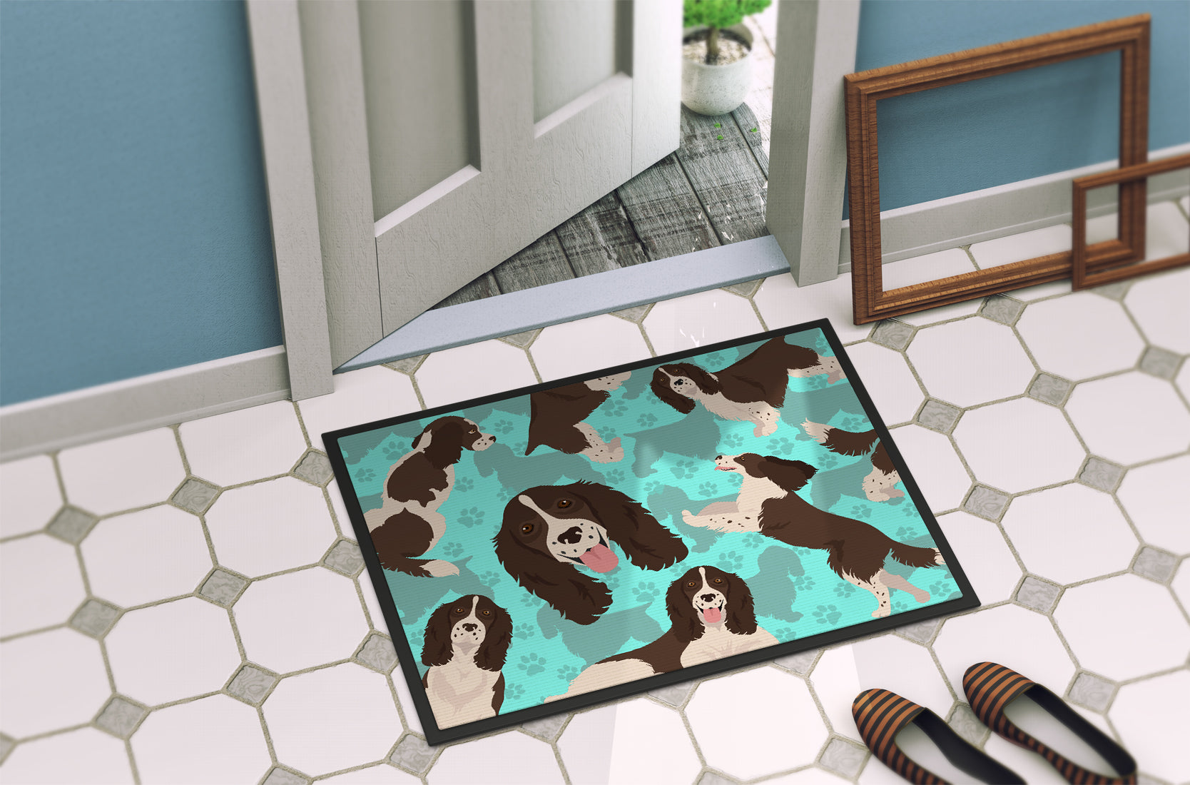 Liver English Springer Spaniel Indoor or Outdoor Mat 24x36 - the-store.com