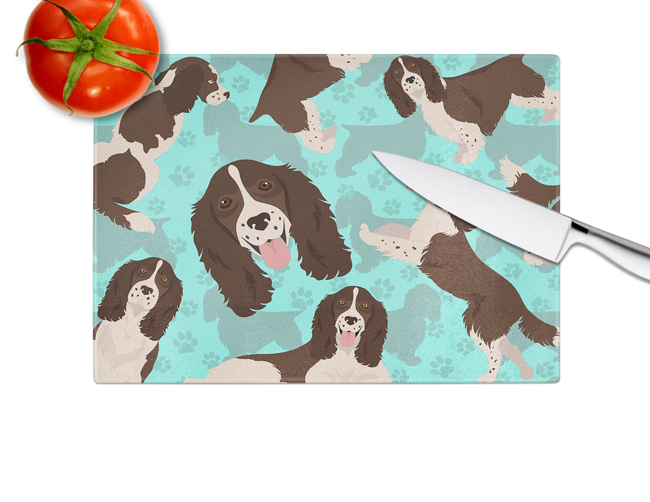 Liver English Springer Spaniel Glass Cutting Board Large - the-store.com