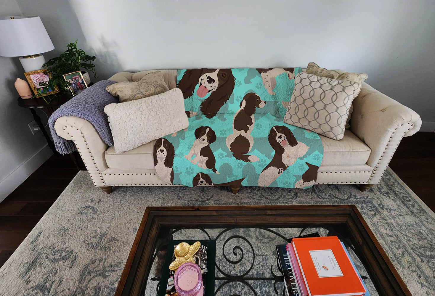 Liver English Springer Spaniel Quilted Blanket 50x60 - the-store.com
