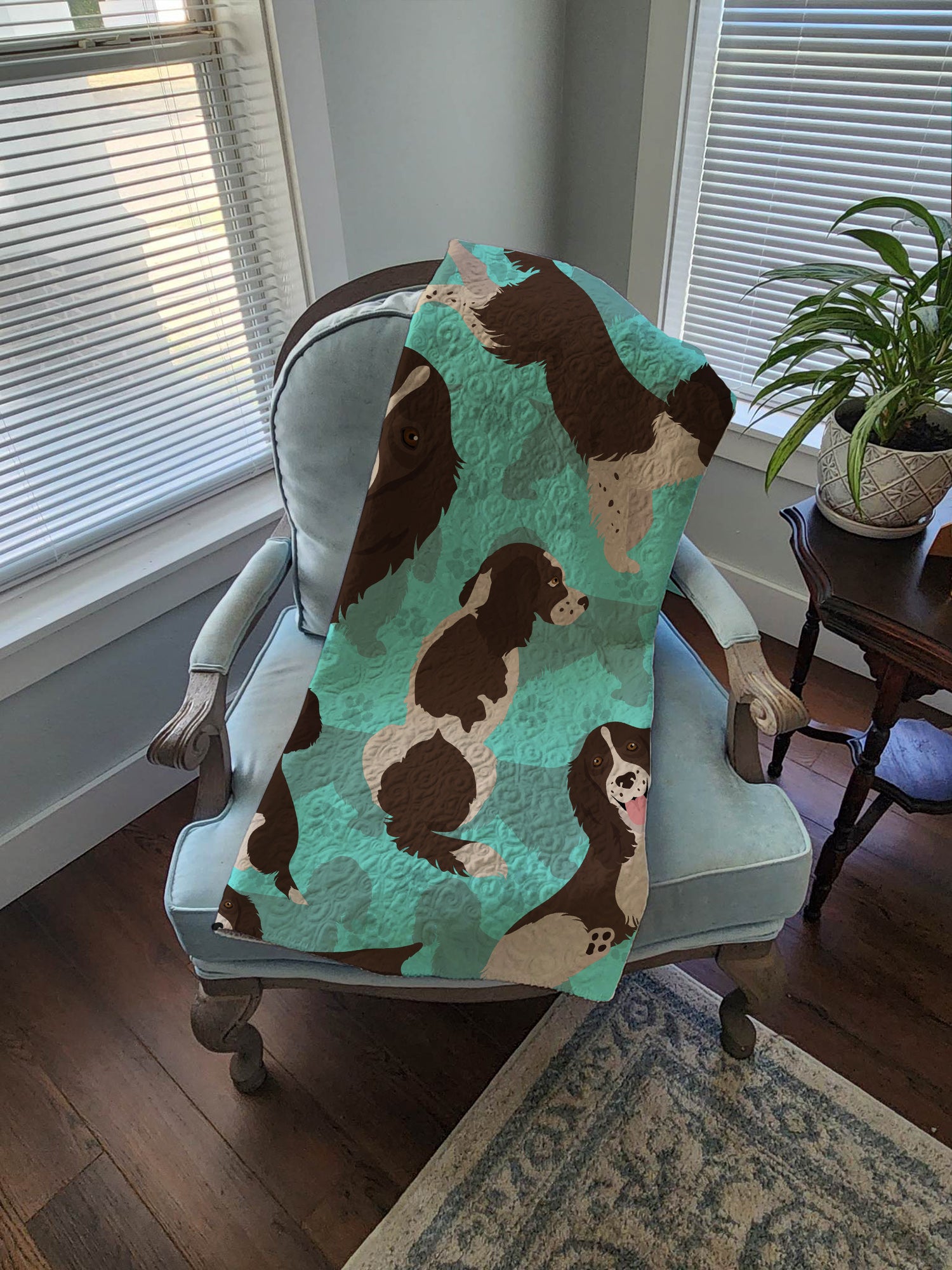 Liver English Springer Spaniel Quilted Blanket 50x60 - the-store.com