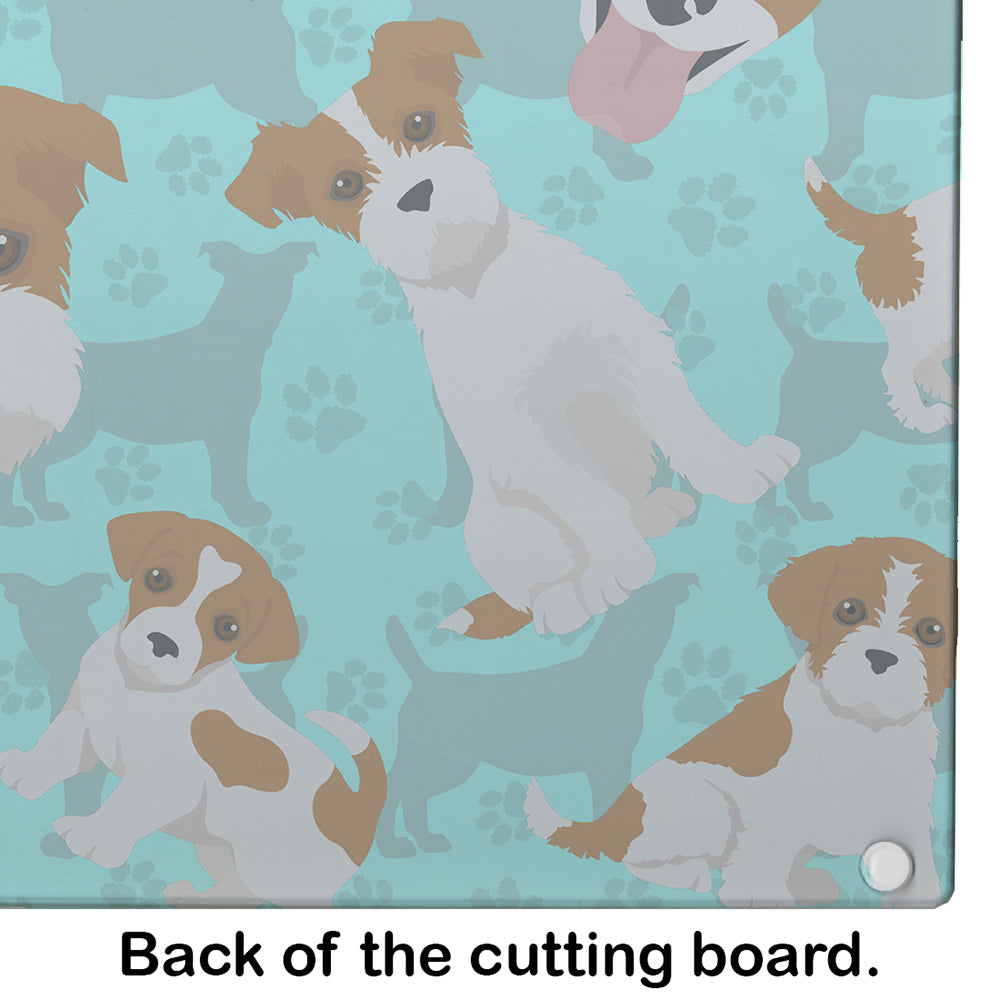 Red and White Jack Russell Terrier Glass Cutting Board Large - the-store.com