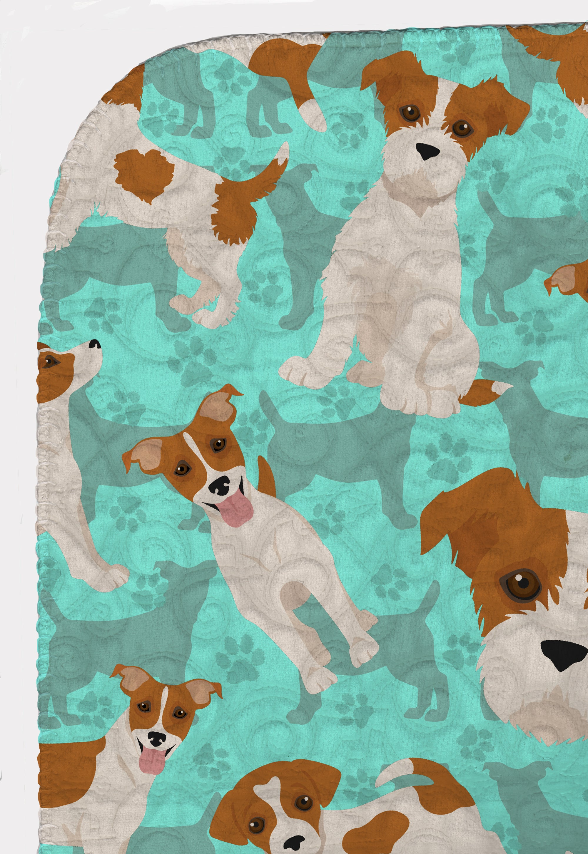 Red and White Jack Russell Terrier Quilted Blanket 50x60 - the-store.com
